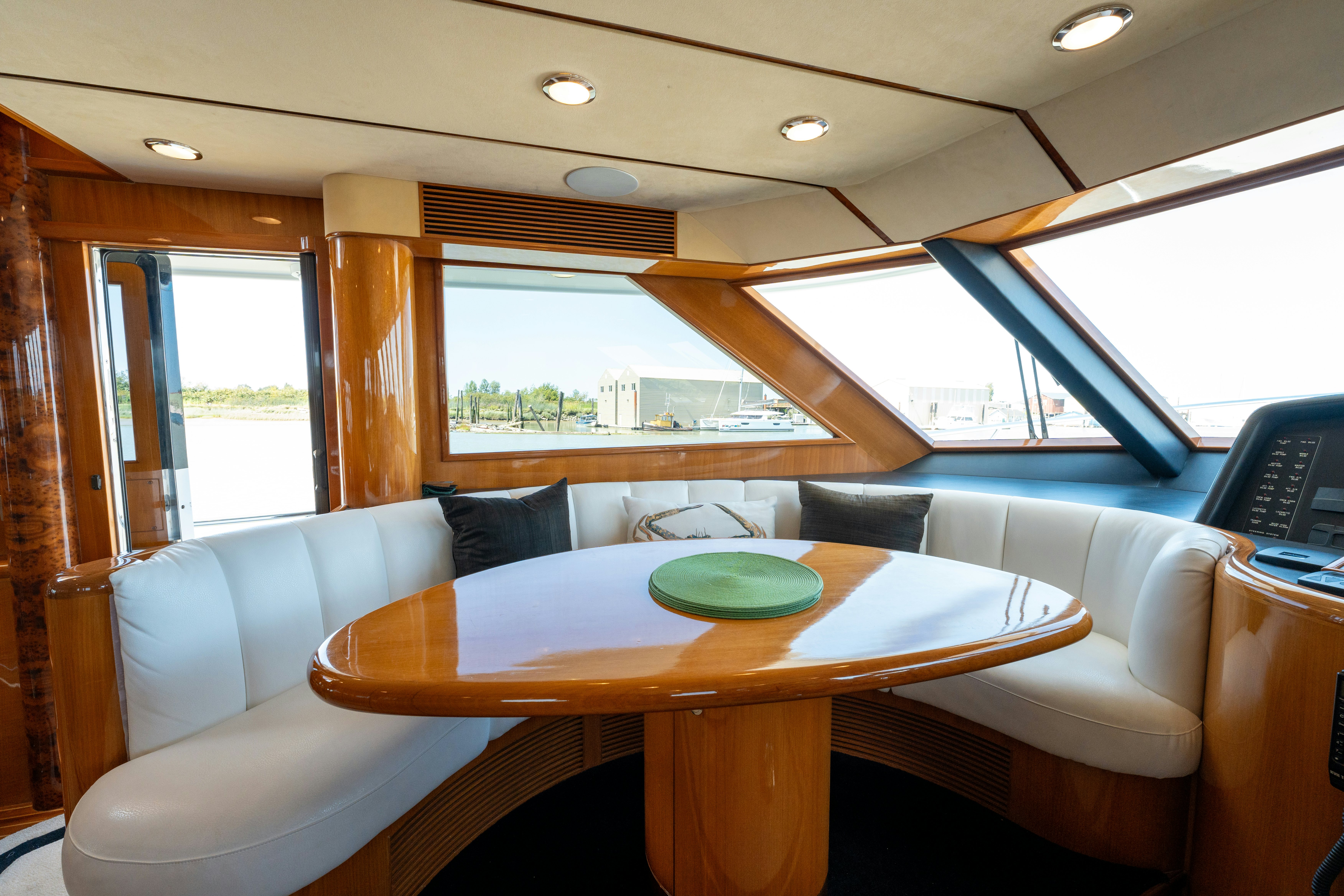 a car with a table and chairs aboard MEMORY BANK Yacht for Sale