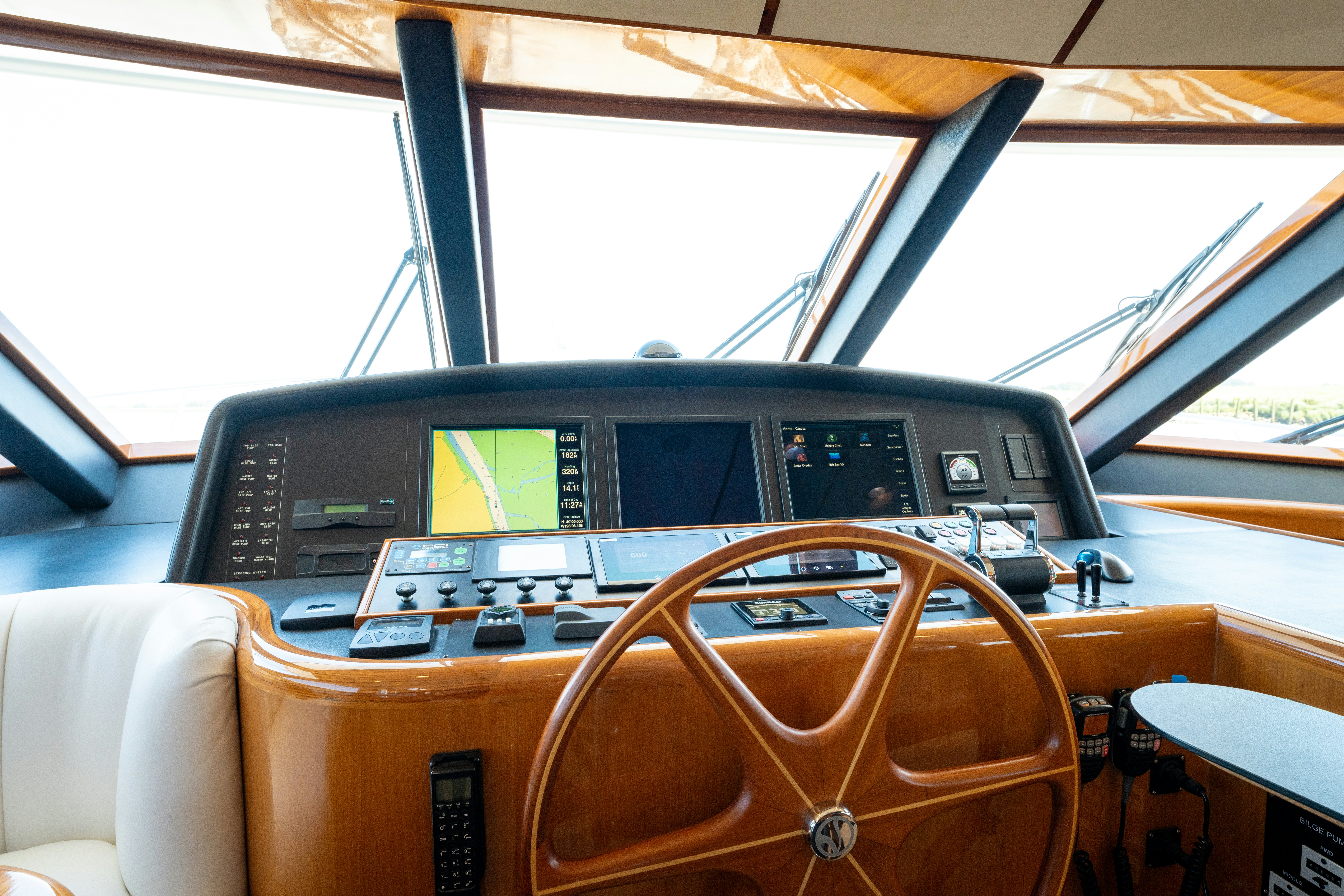 inside of a car aboard MEMORY BANK Yacht for Sale