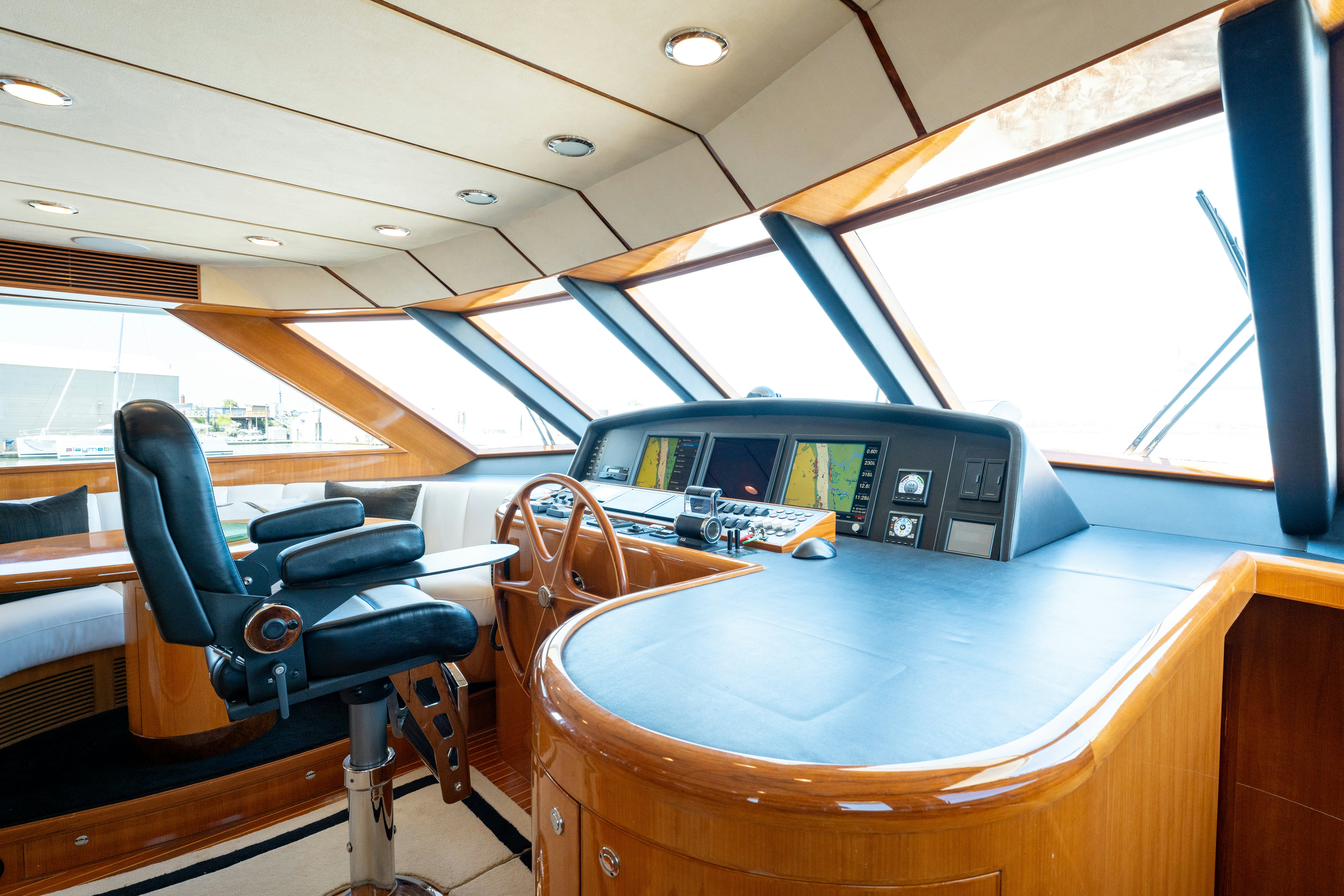 a table with a computer on it aboard MEMORY BANK Yacht for Sale