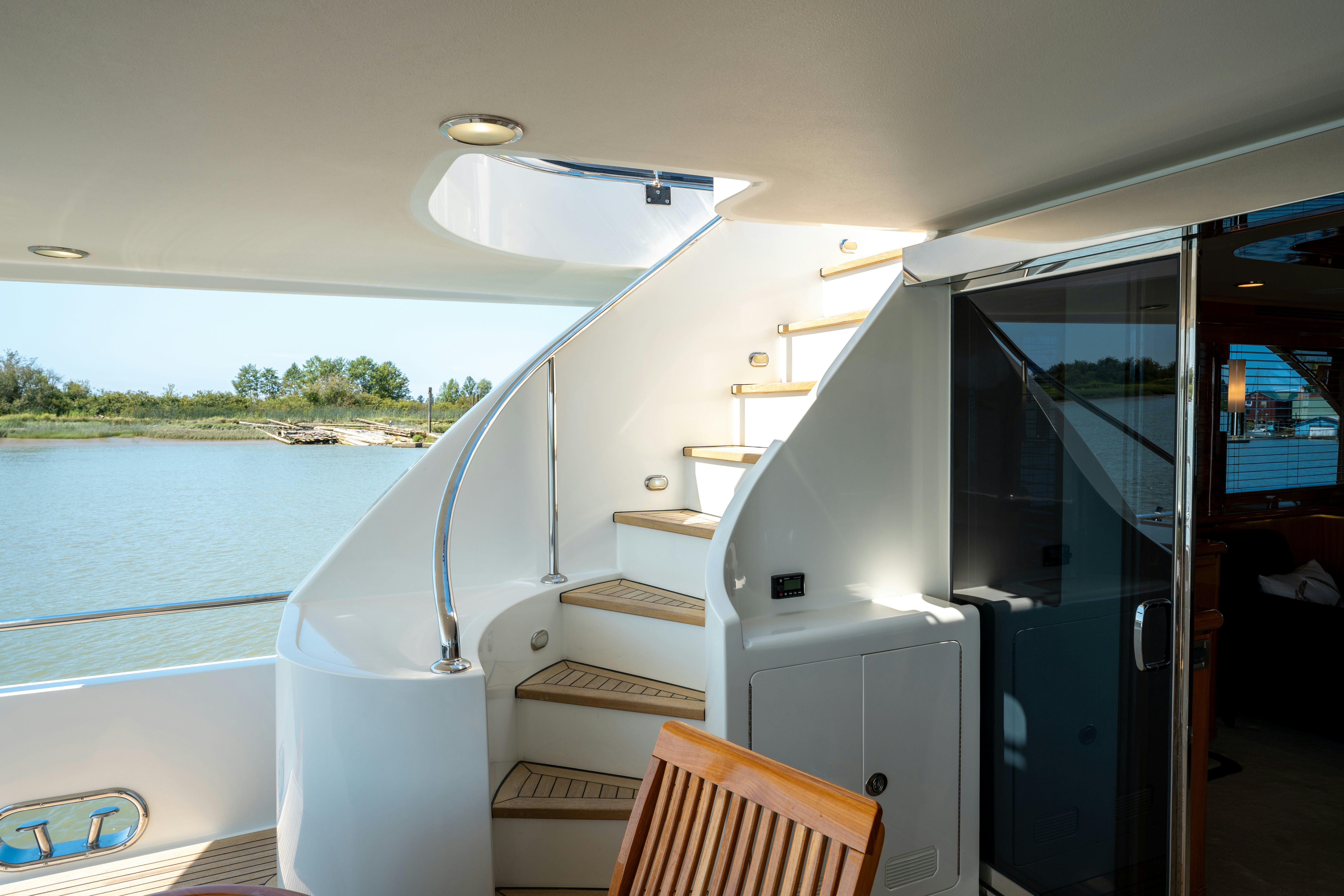 a boat with a ladder aboard MEMORY BANK Yacht for Sale