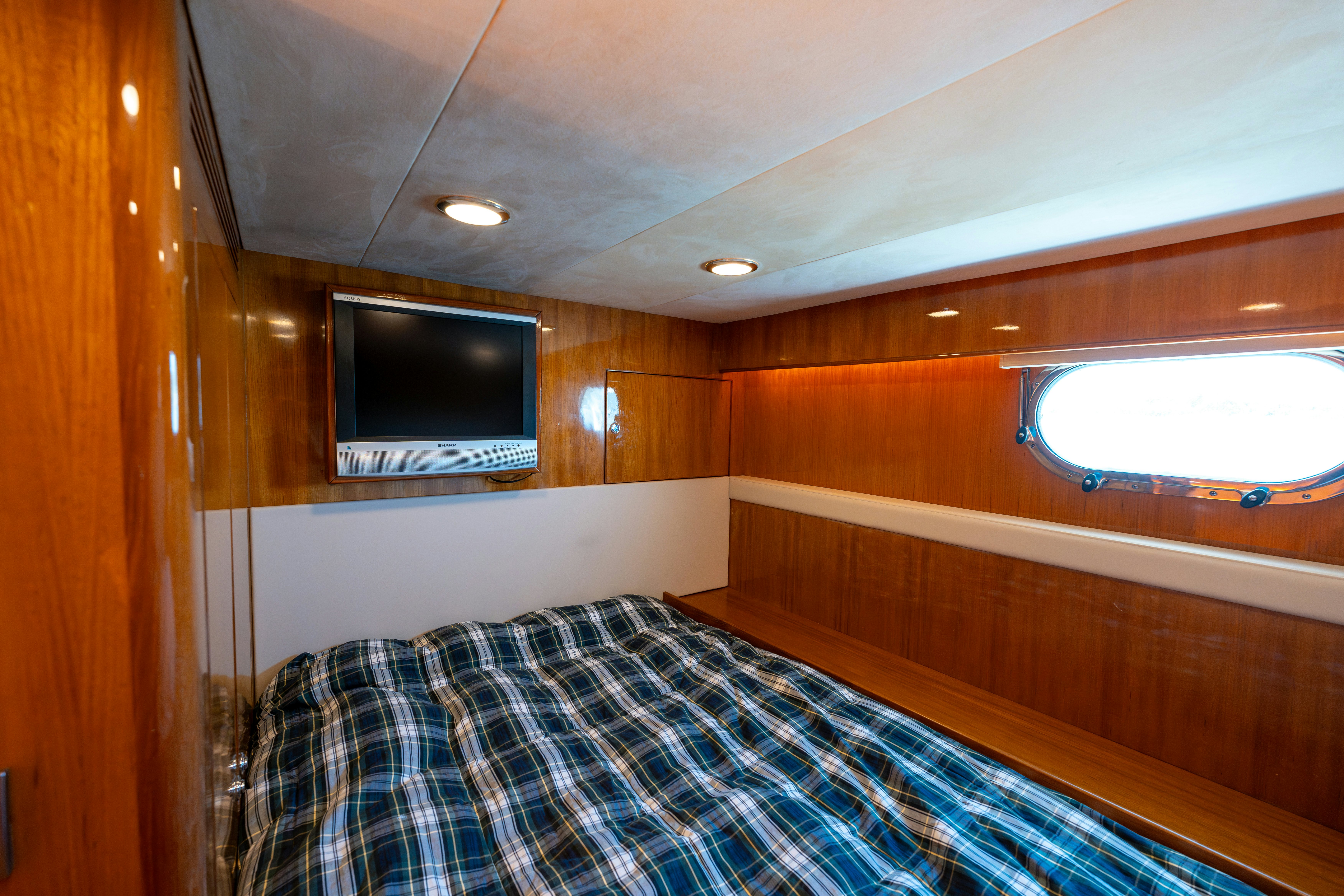 a tv on a wall aboard MEMORY BANK Yacht for Sale