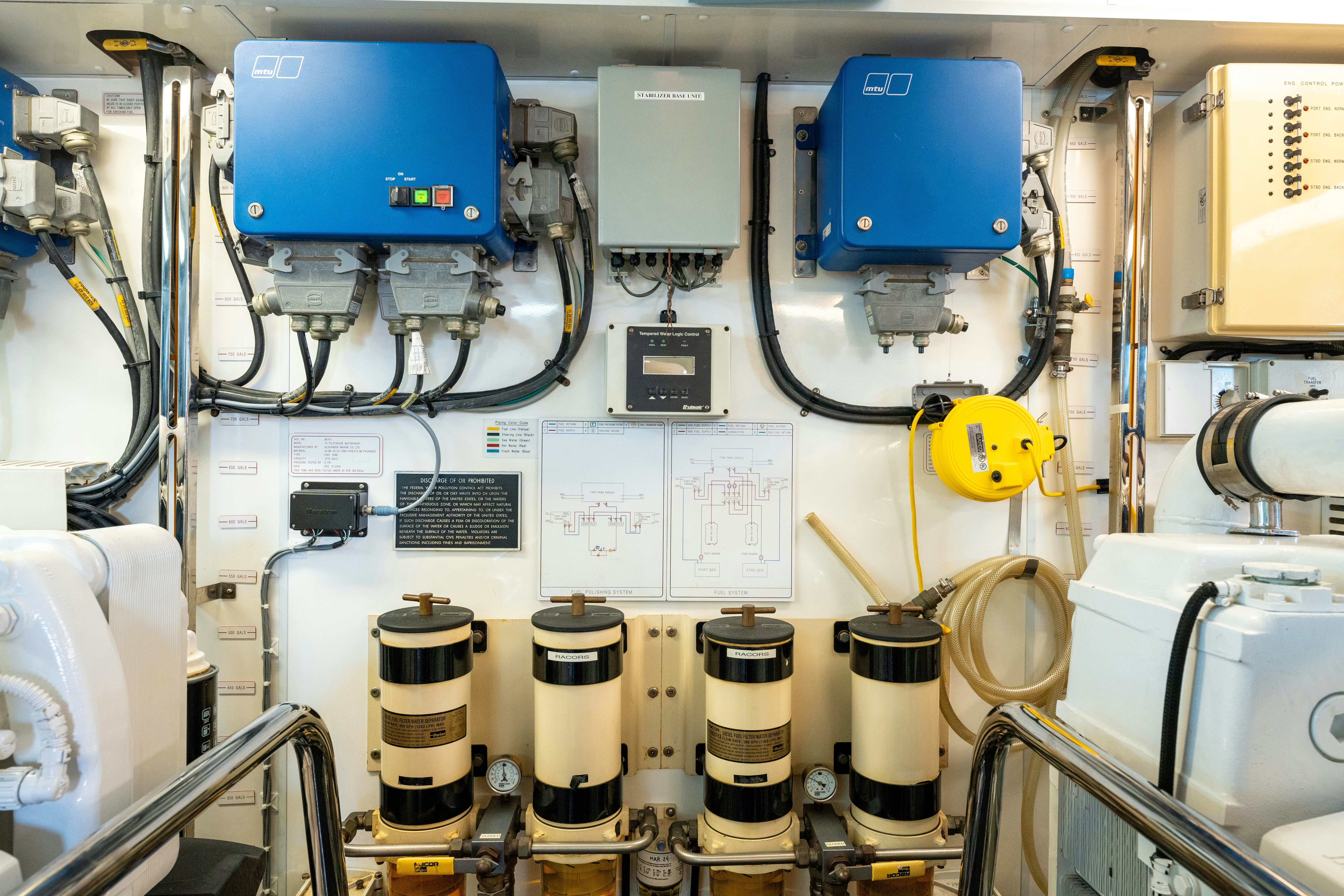 a machine with a blue cap aboard MEMORY BANK Yacht for Sale