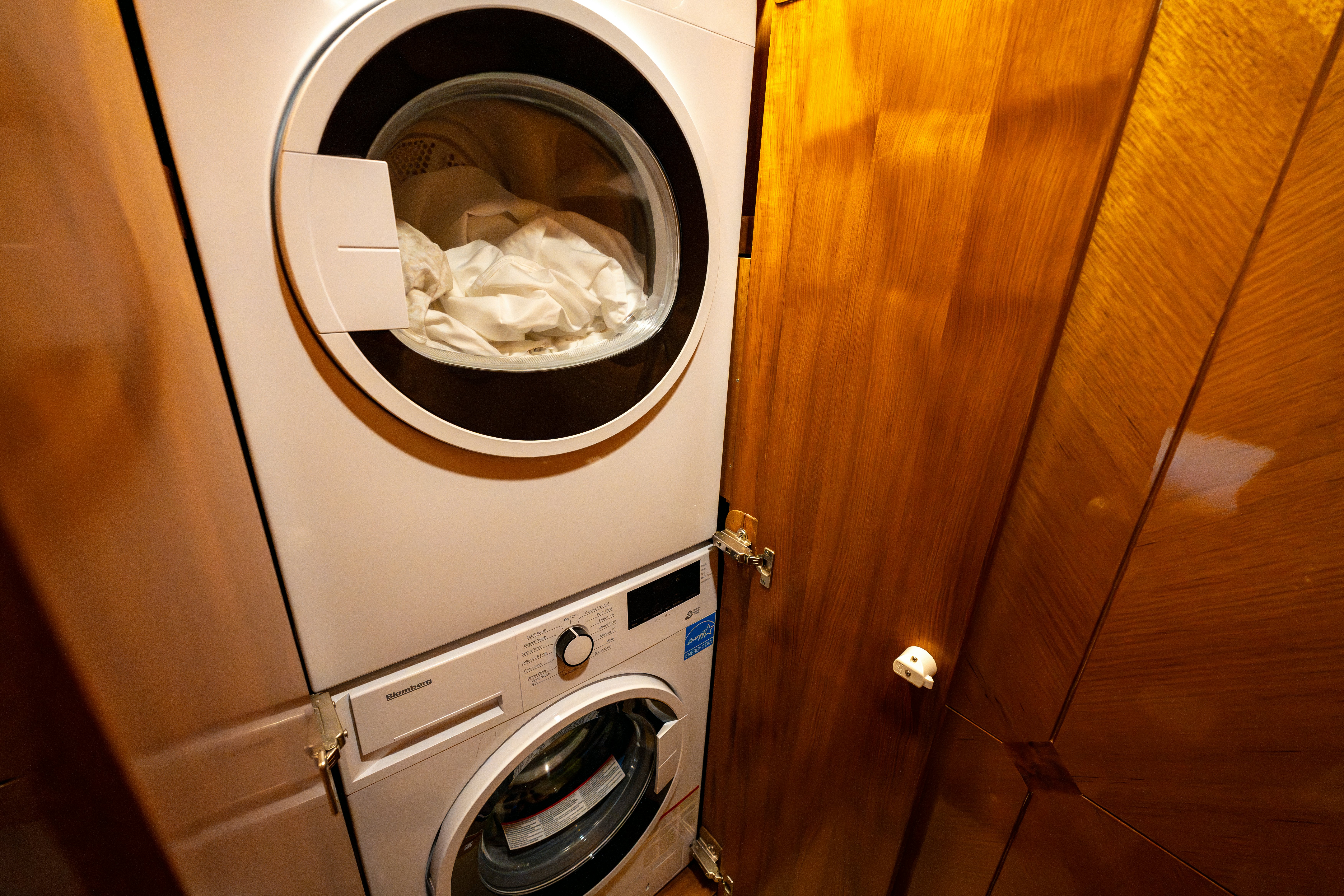 a washing machine with a white substance in it aboard MEMORY BANK Yacht for Sale