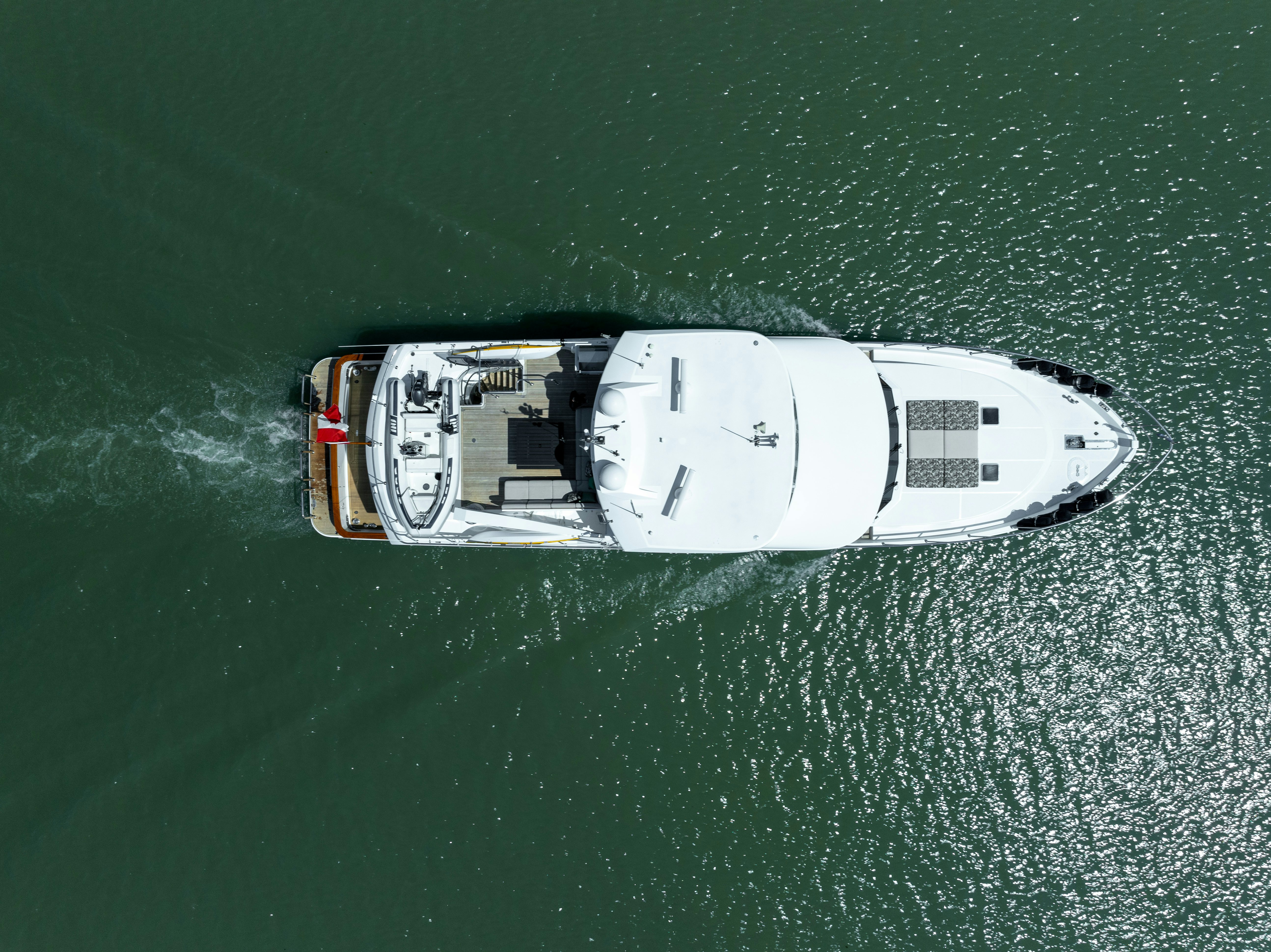 a white and black object on a green surface aboard MEMORY BANK Yacht for Sale