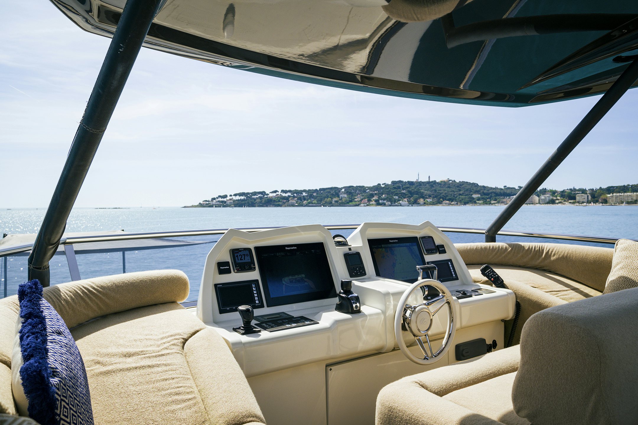 a boat with a laptop on it aboard CRAZY DIAMOND Yacht for Sale