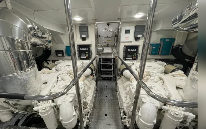 a room with machinery aboard CRAZY DIAMOND Yacht for Sale