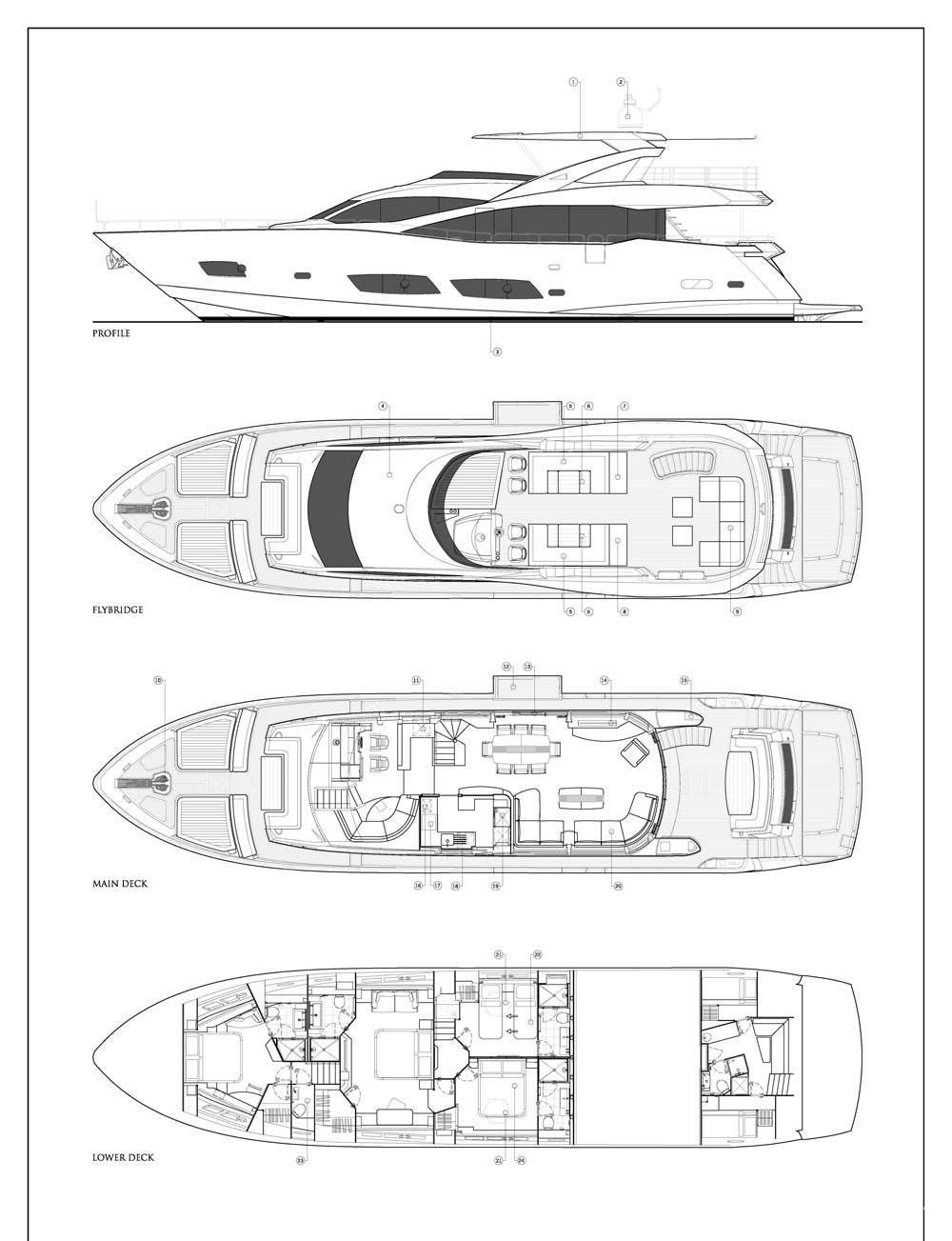 diagram, engineering drawing aboard PLAY THE GAME Yacht for Sale