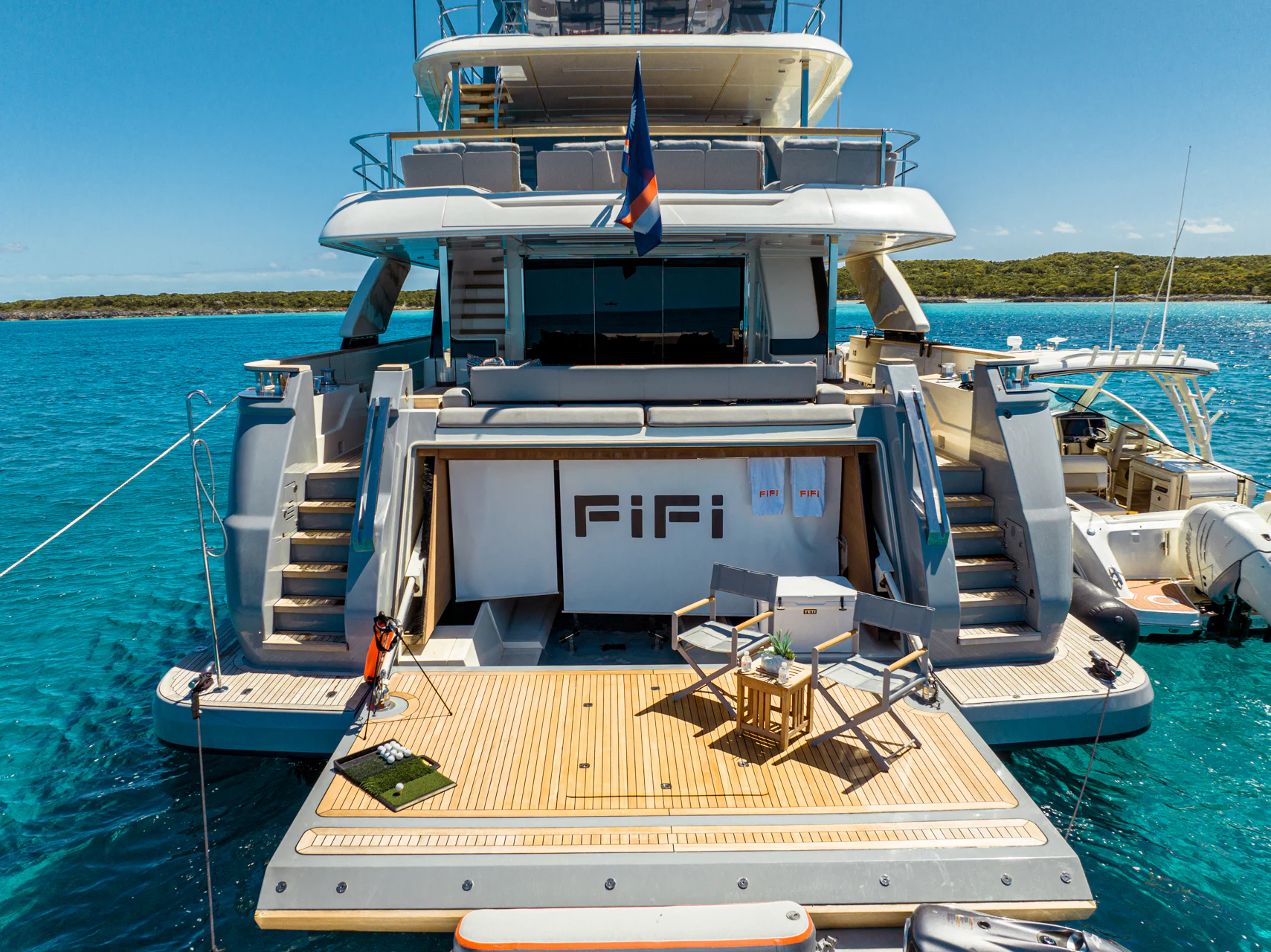 a boat on the water aboard FIFI Yacht for Charter