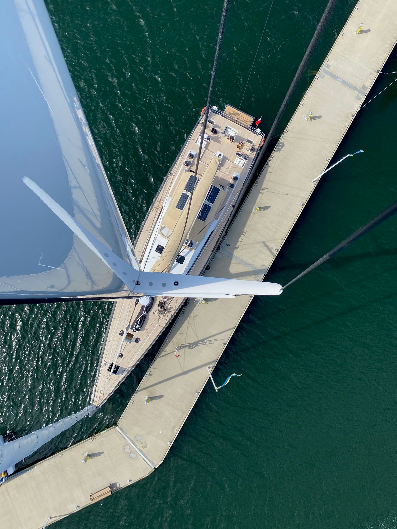 a high angle view of a boat aboard ALIX Yacht for Sale