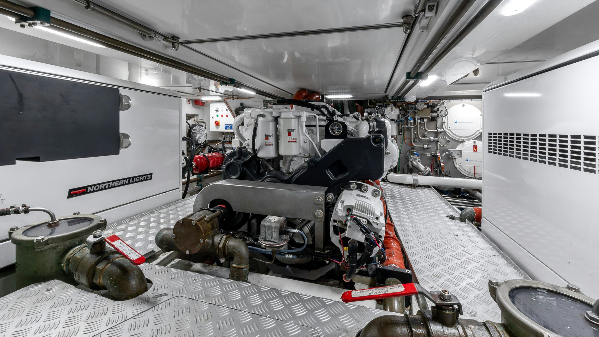 a machine on the floor aboard ALIX Yacht for Sale