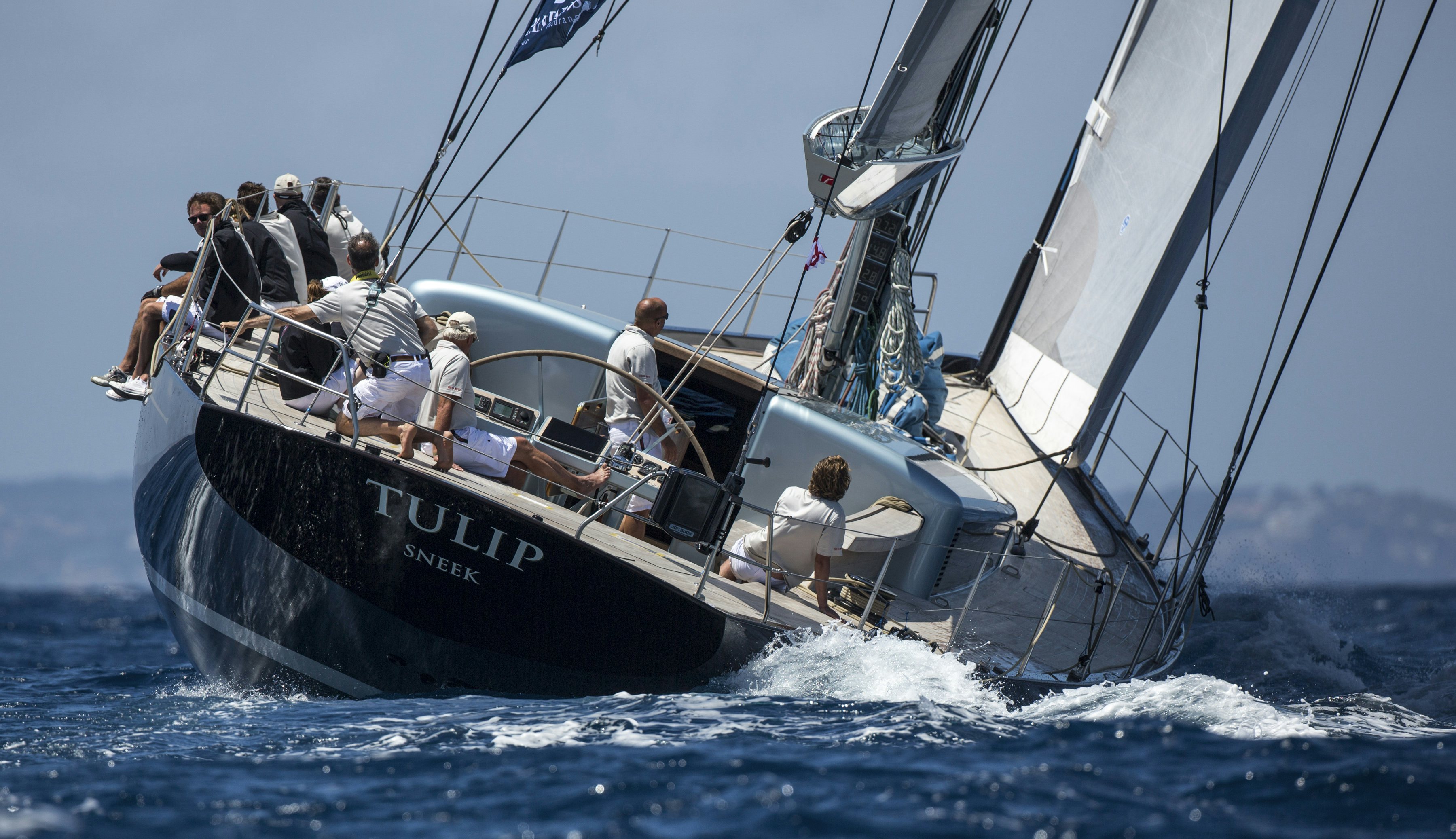 a group of people on a boat aboard TULIP Yacht for Sale