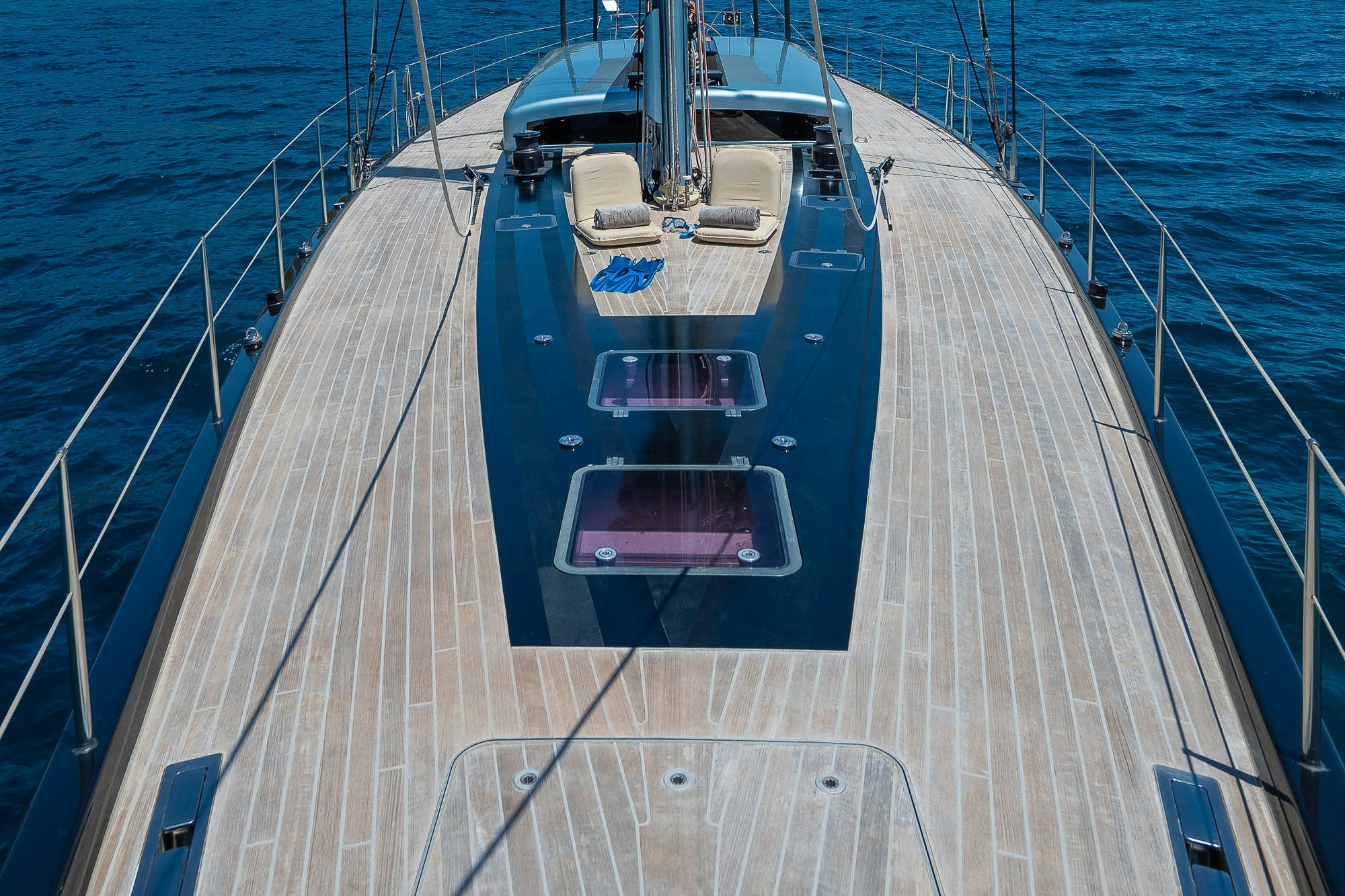 a large ship on the water aboard TULIP Yacht for Sale