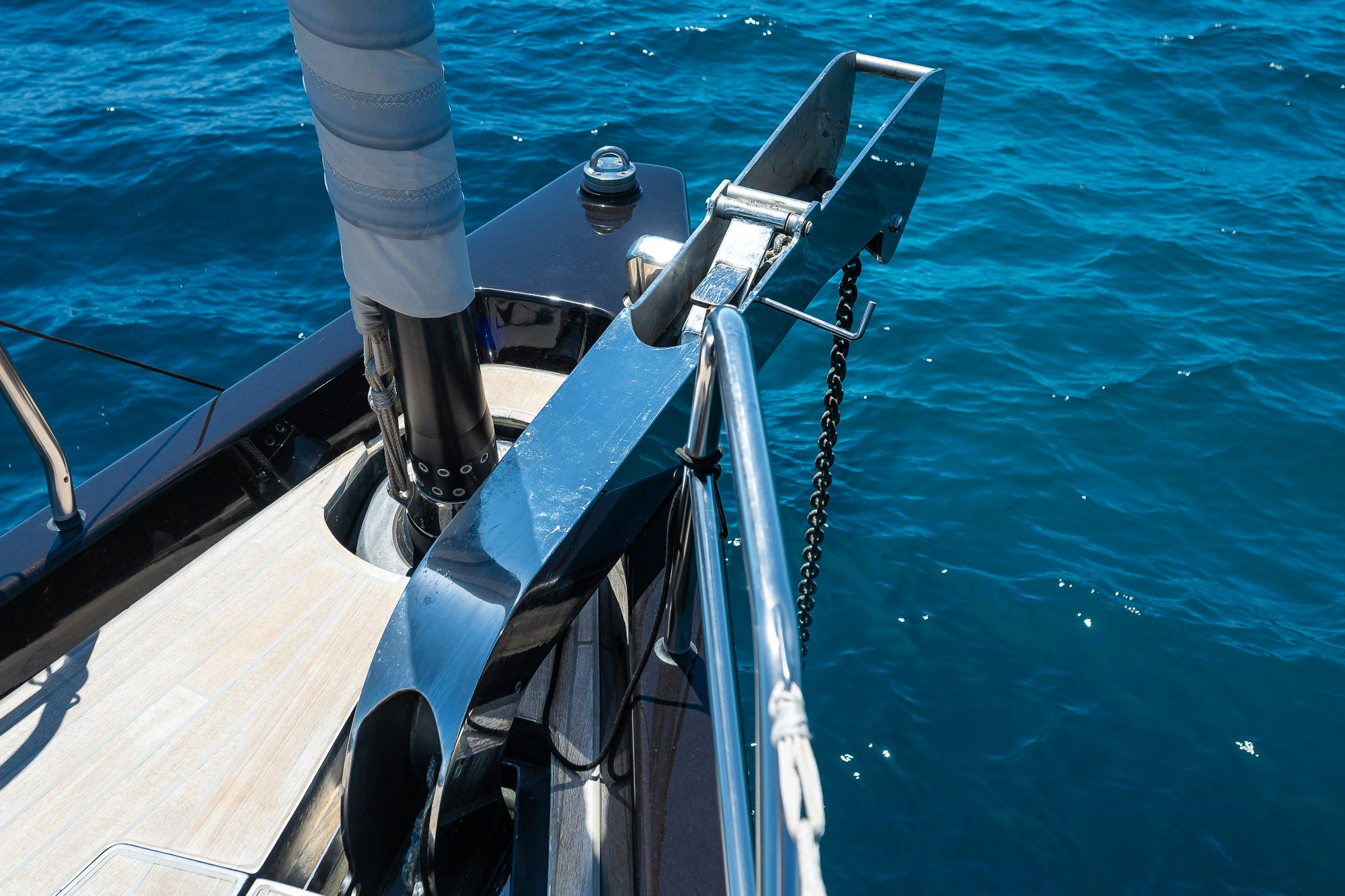 a boat with ropes attached to it aboard TULIP Yacht for Sale