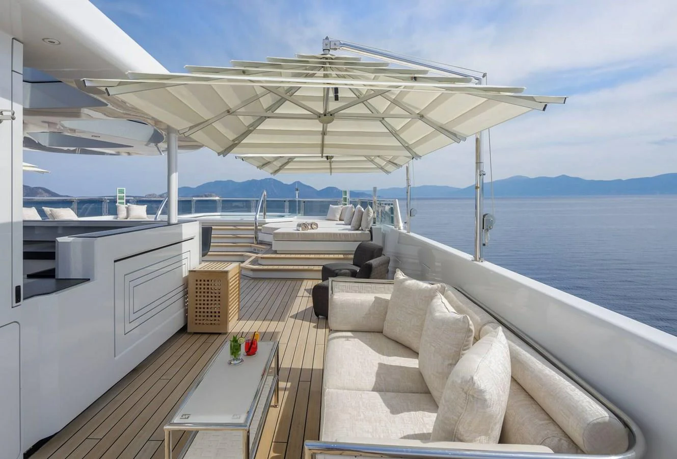 a boat on the water aboard SAPPHIRE Yacht for Charter