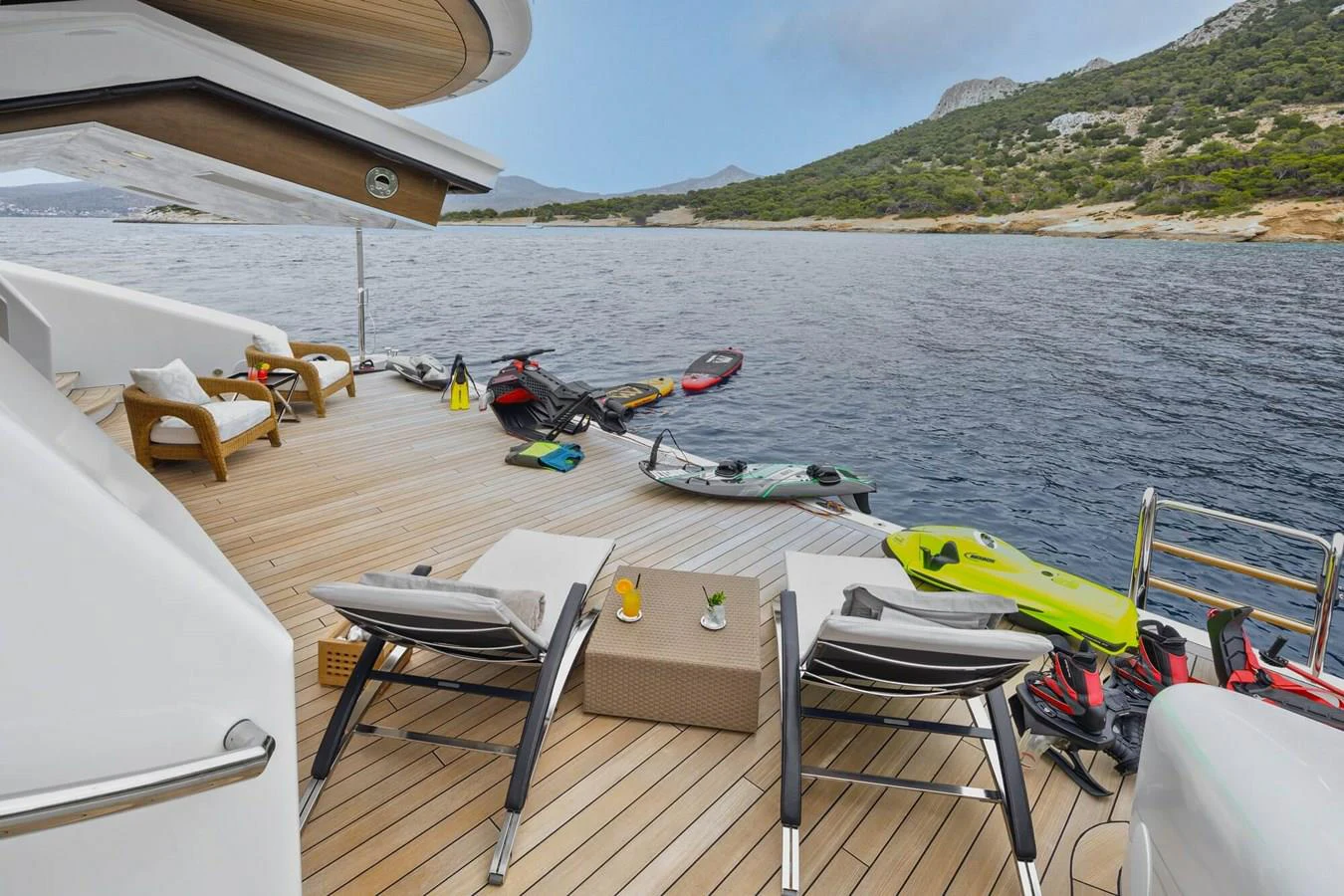 a boat on the water aboard SAPPHIRE Yacht for Charter