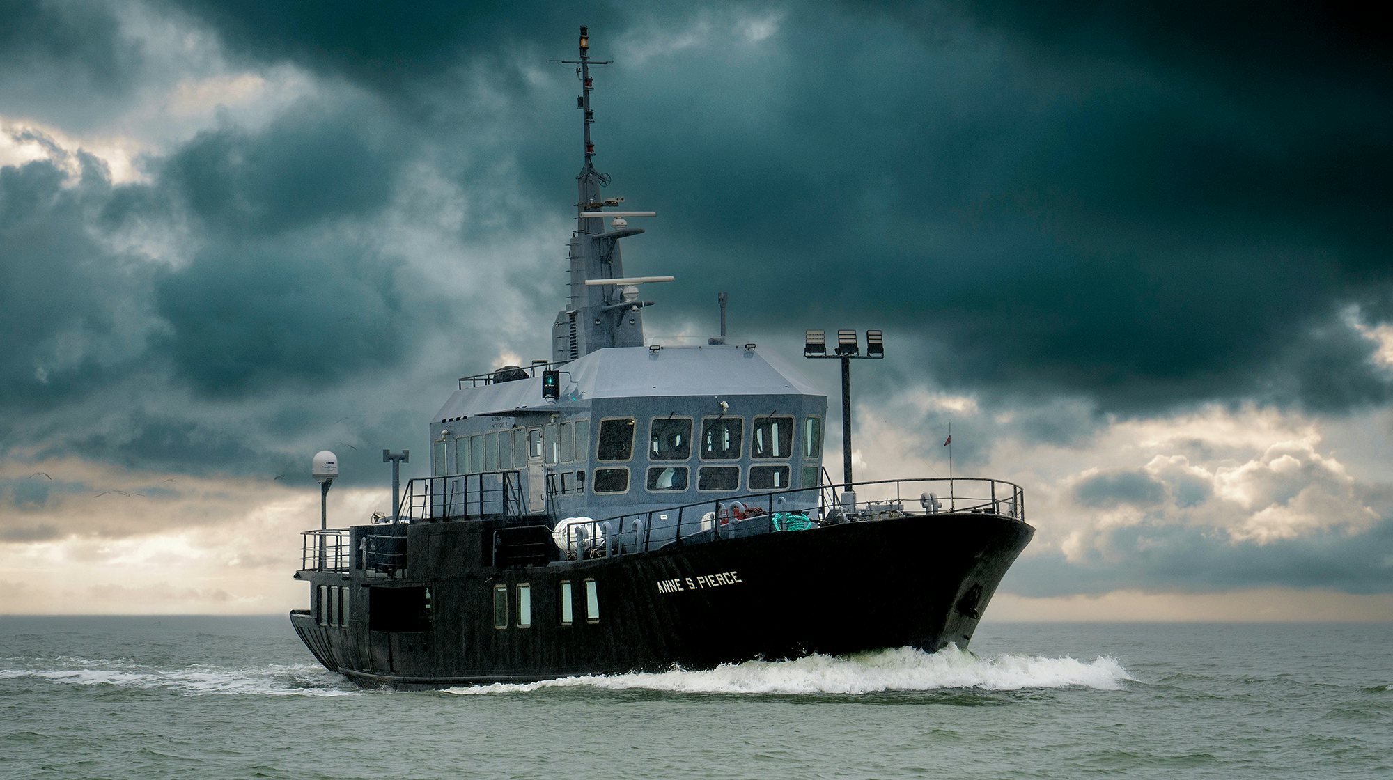 a boat in the water aboard ANNE S PIERCE Yacht for Sale