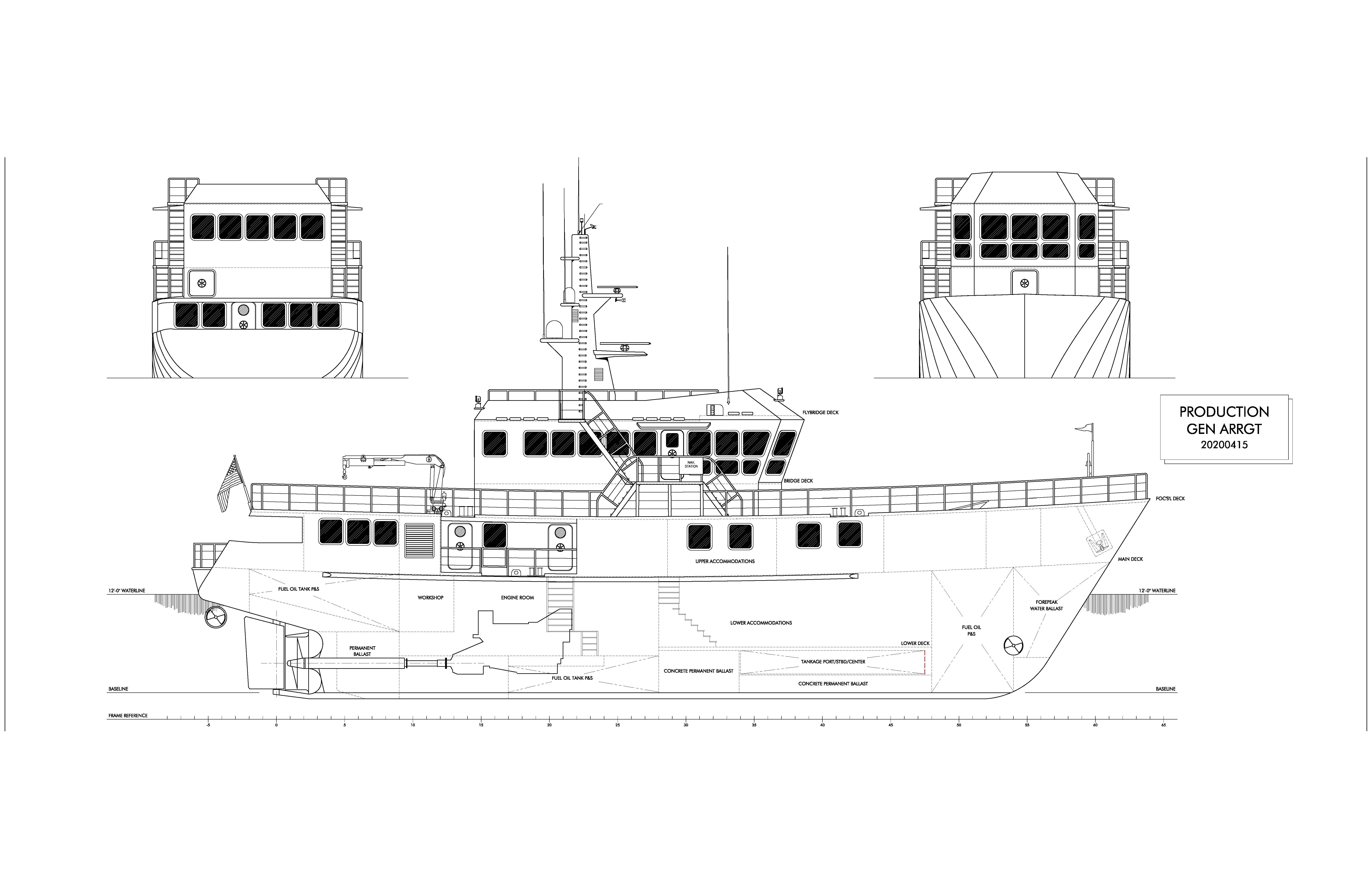 diagram, engineering drawing aboard ANNE S PIERCE Yacht for Sale