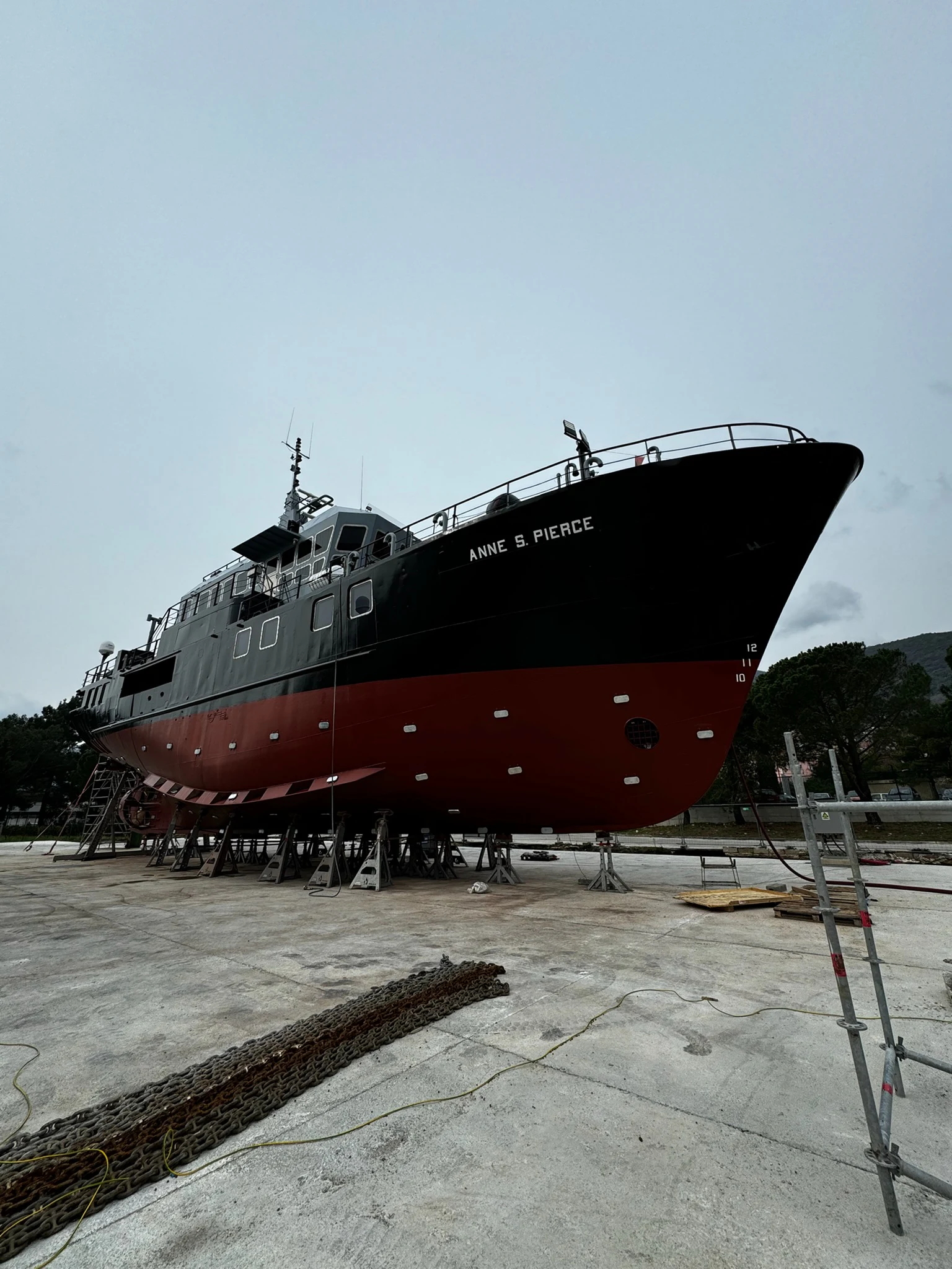 a large ship docked aboard ANNE S PIERCE Yacht for Sale
