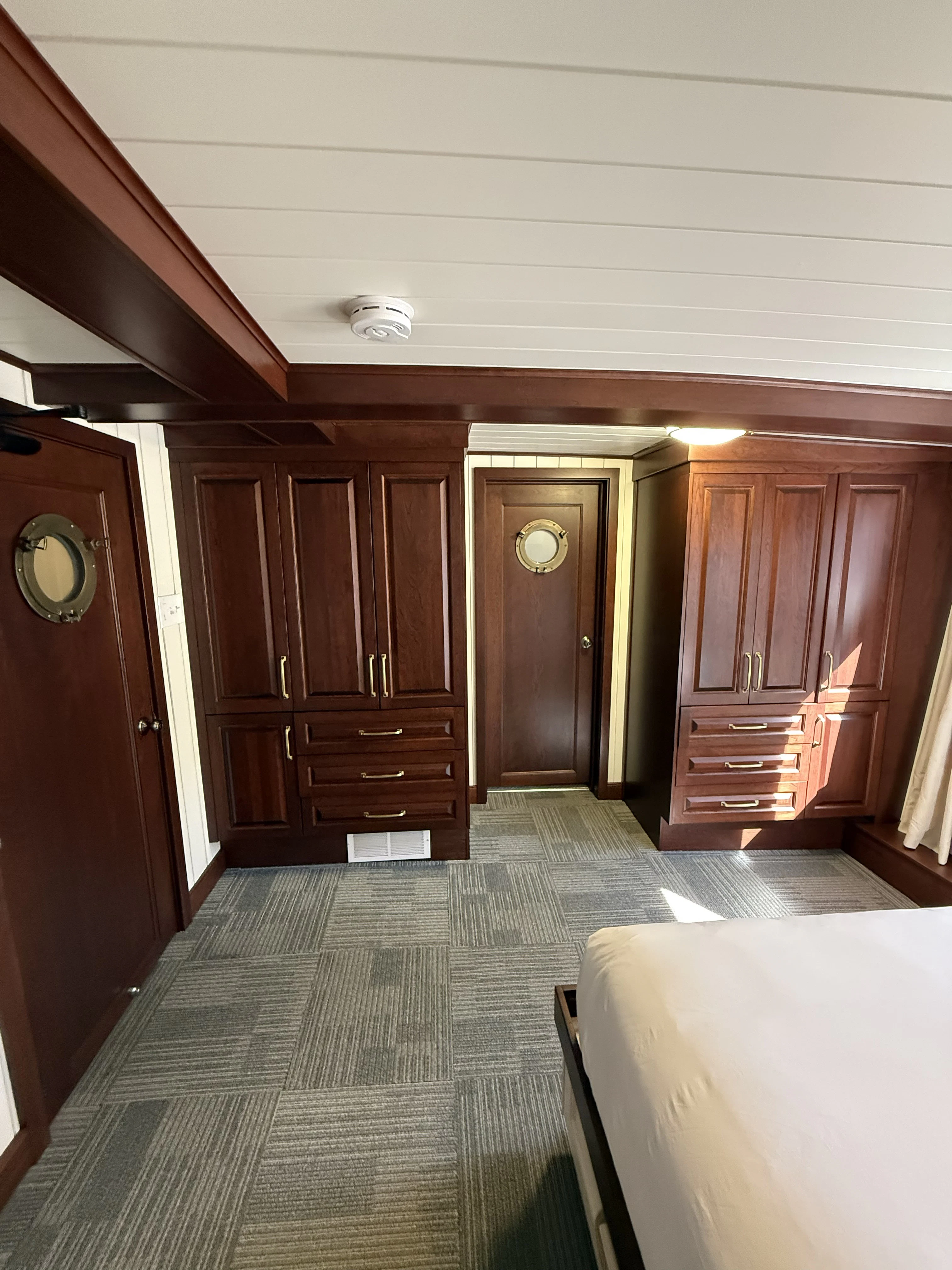 a room with wooden cabinets aboard ANNE S PIERCE Yacht for Sale