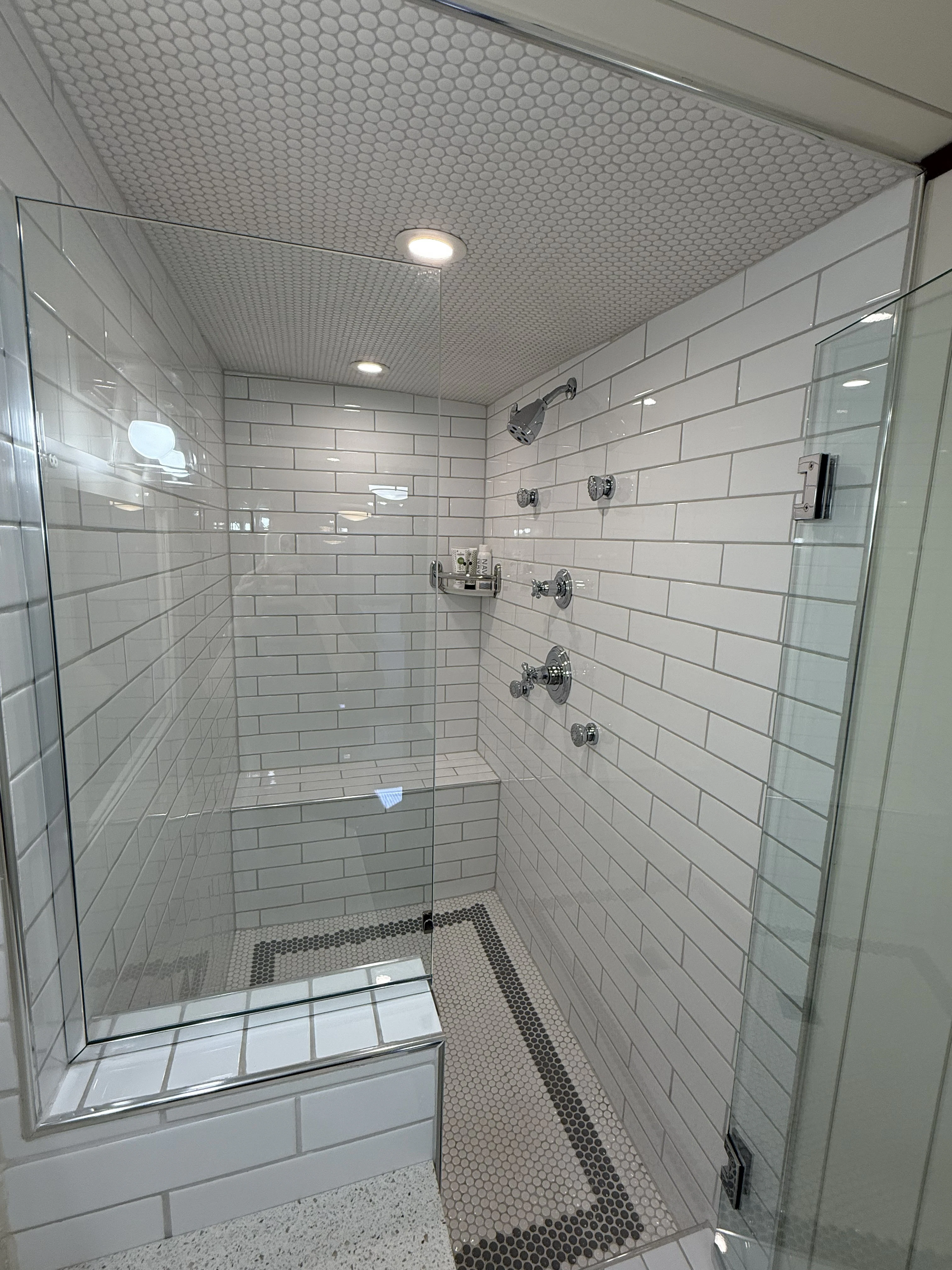 a shower with a glass door aboard ANNE S PIERCE Yacht for Sale