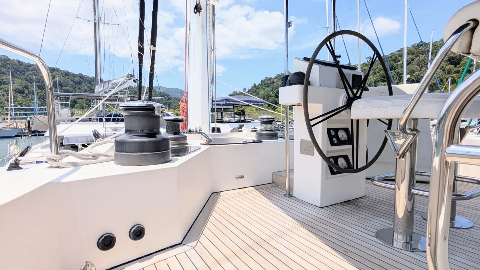 a boat on the water aboard OCEAN ESCAPE Yacht for Sale