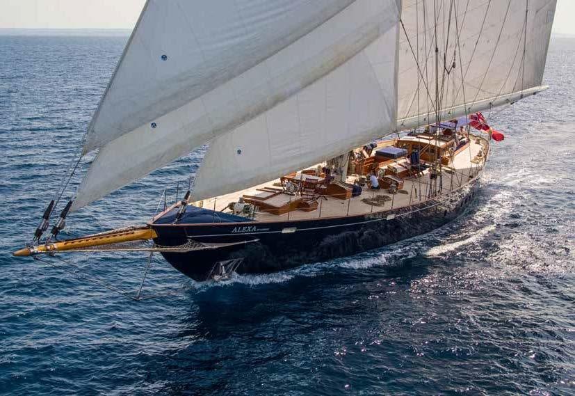 a boat sailing on the sea aboard ALEXA OF LONDON Yacht for Charter