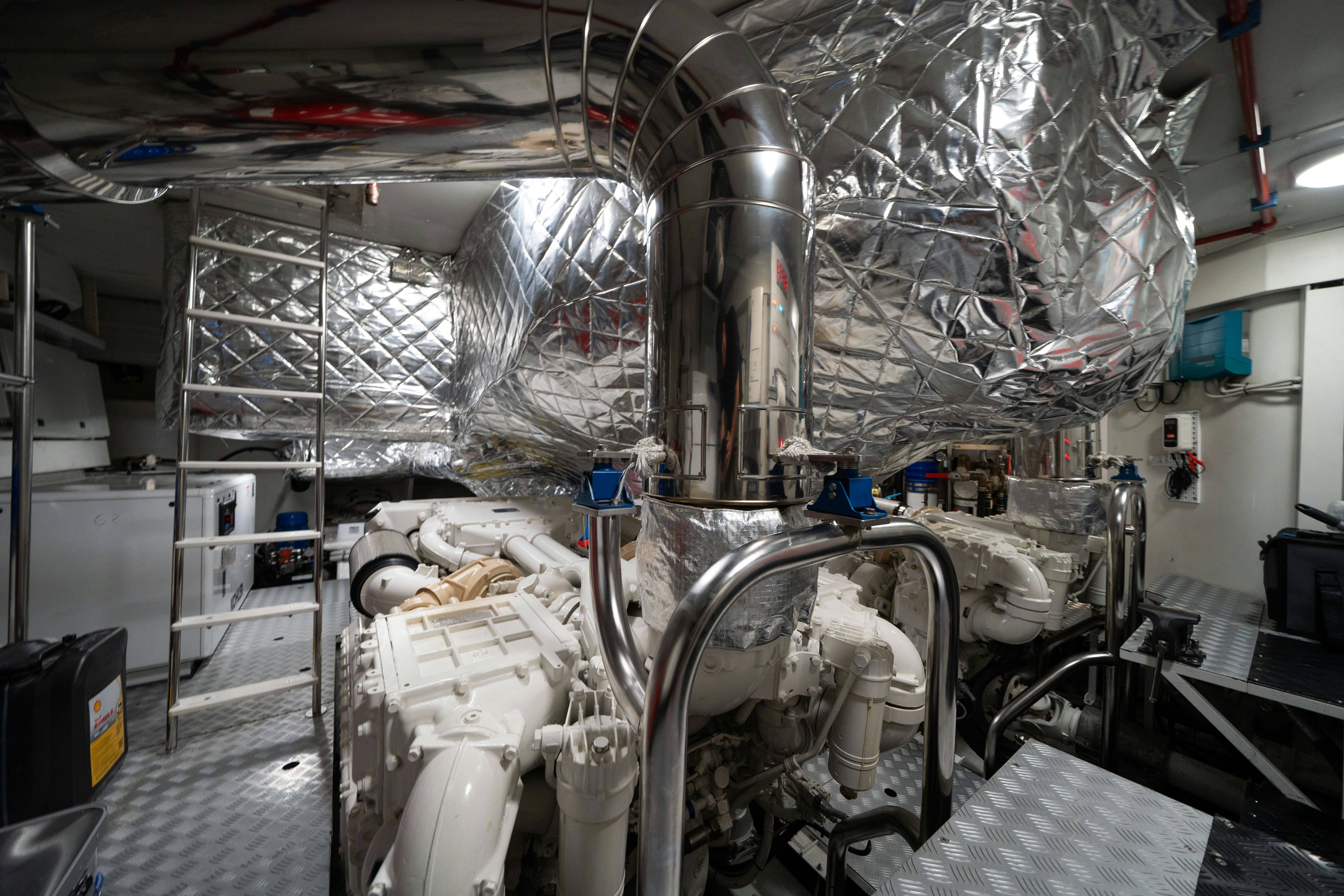 a room with a lot of equipment aboard CHILLIN’ Yacht for Sale