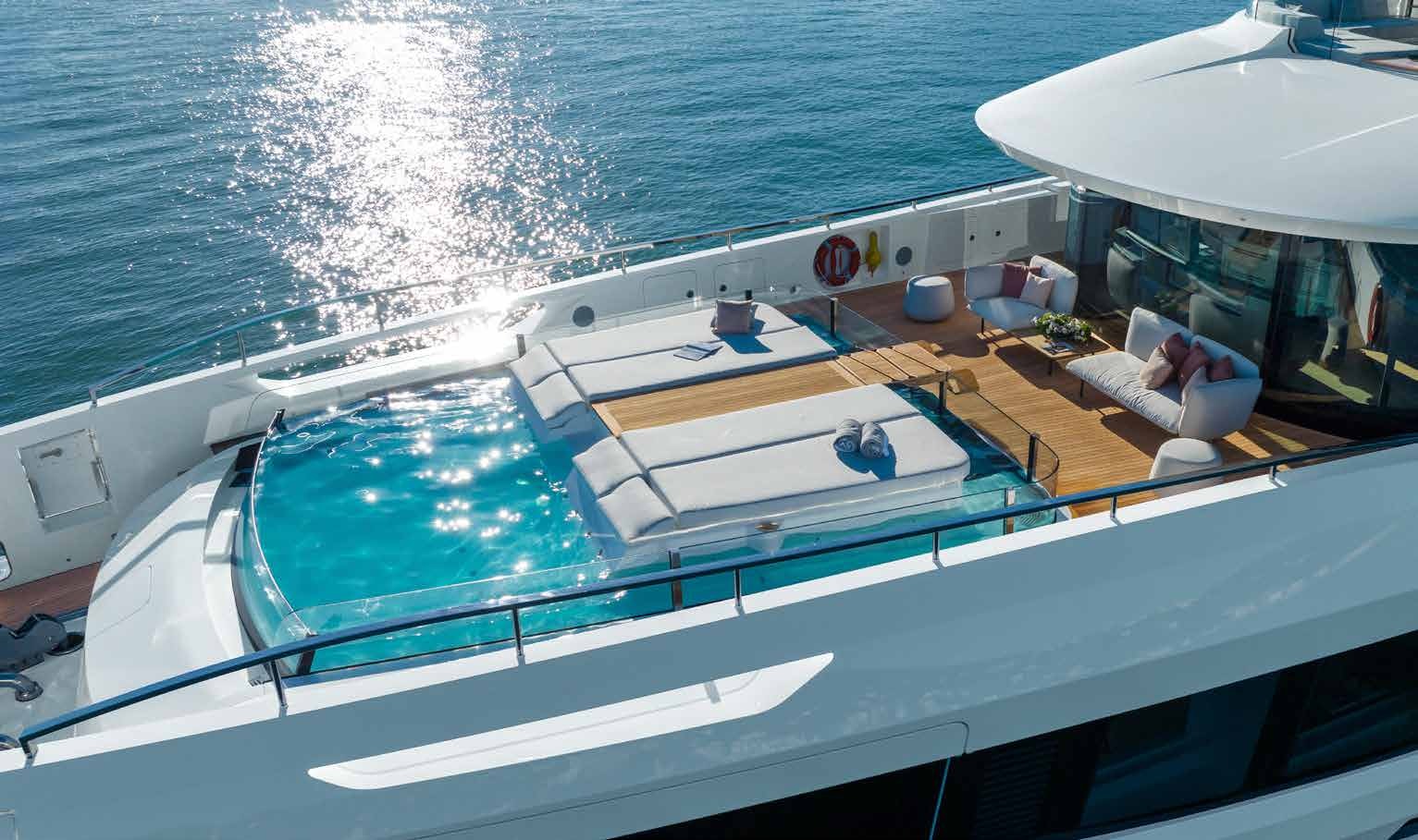 a boat on the water aboard MANGUSTA OCEANO 44/08 Yacht for Sale