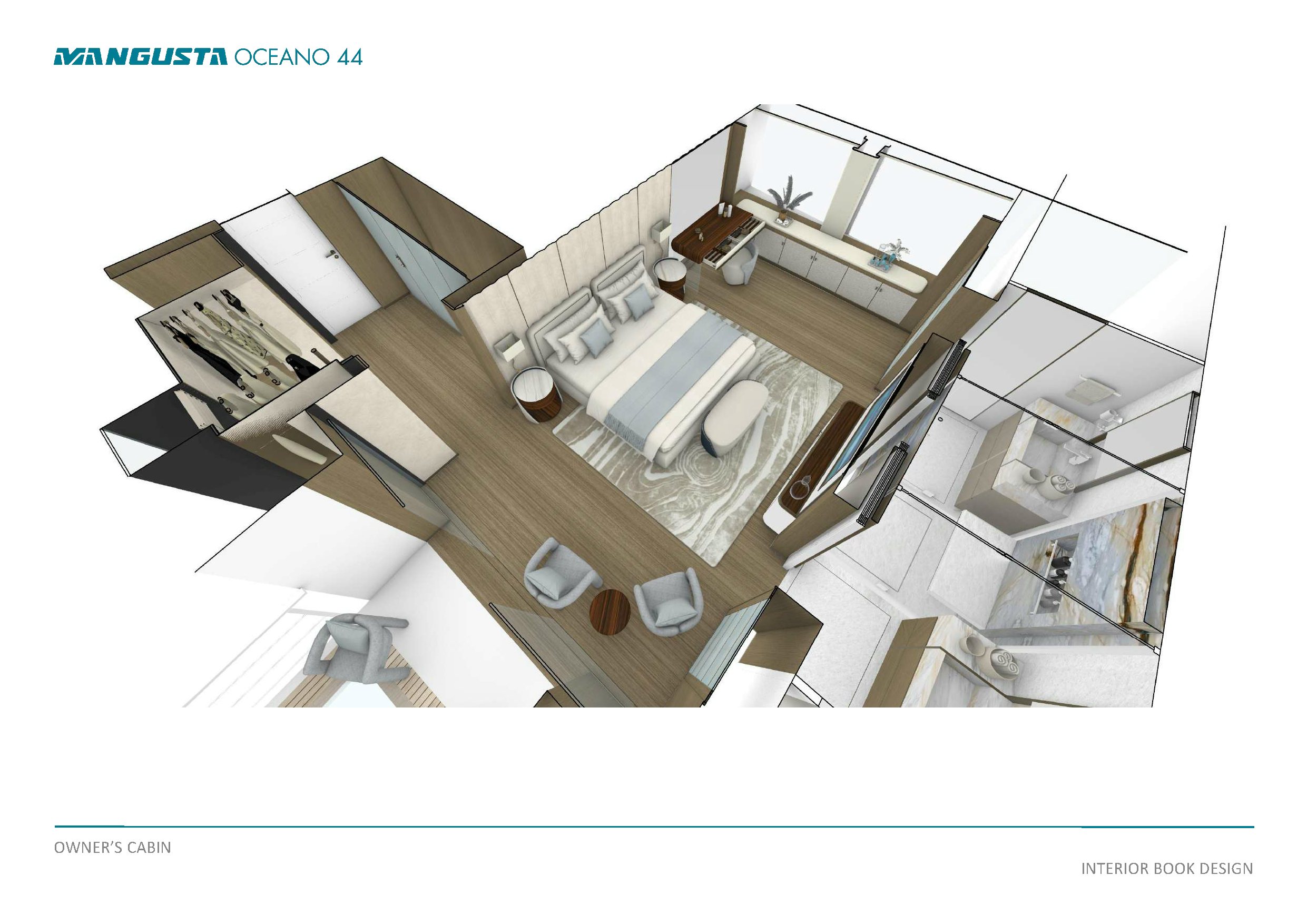 a computer screen shot of a house aboard MANGUSTA OCEANO 44/08 Yacht for Sale