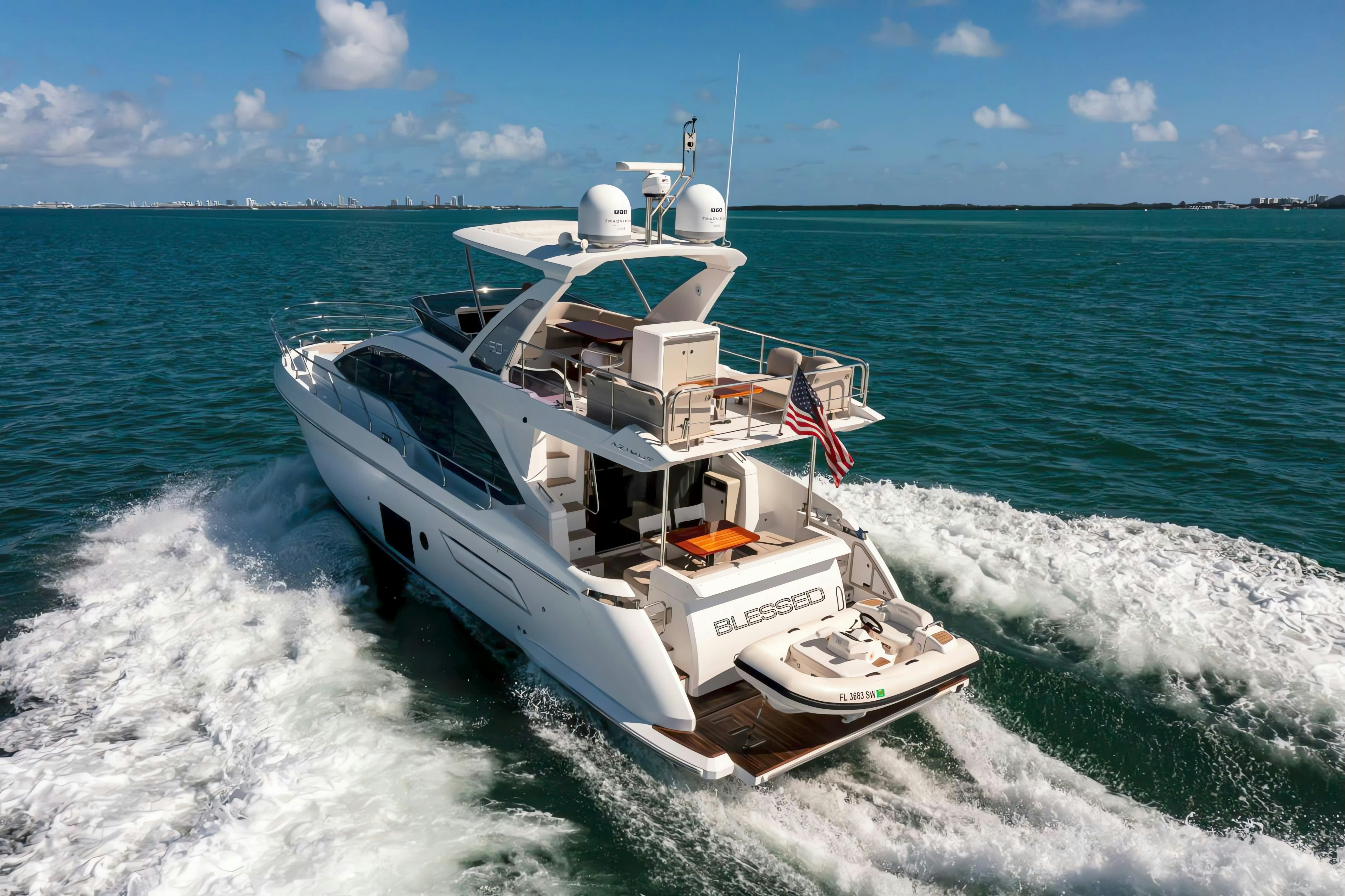 a boat on the water aboard BLESSED Yacht for Sale