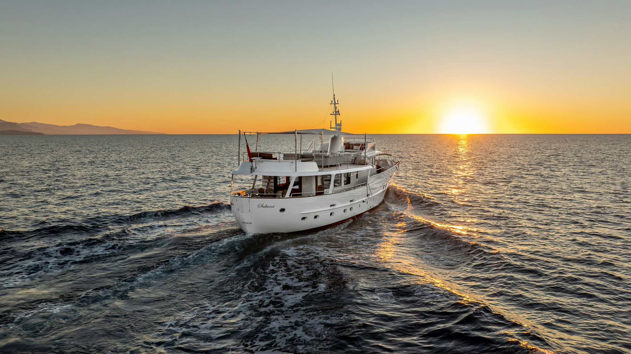 a boat in the water aboard SULTANA Yacht for Sale