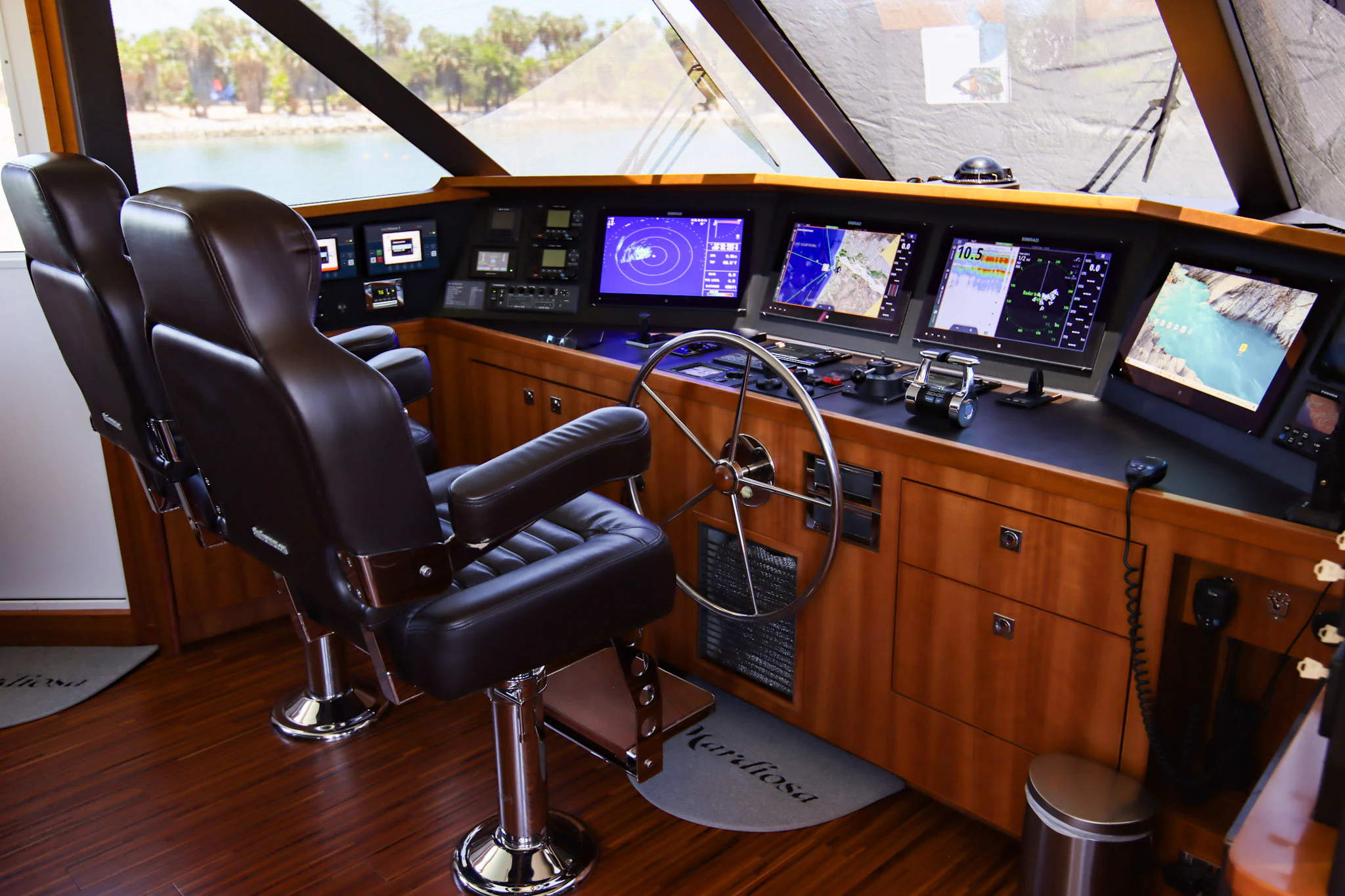 a room with a desk and computer aboard MARDIOSA Yacht for Sale