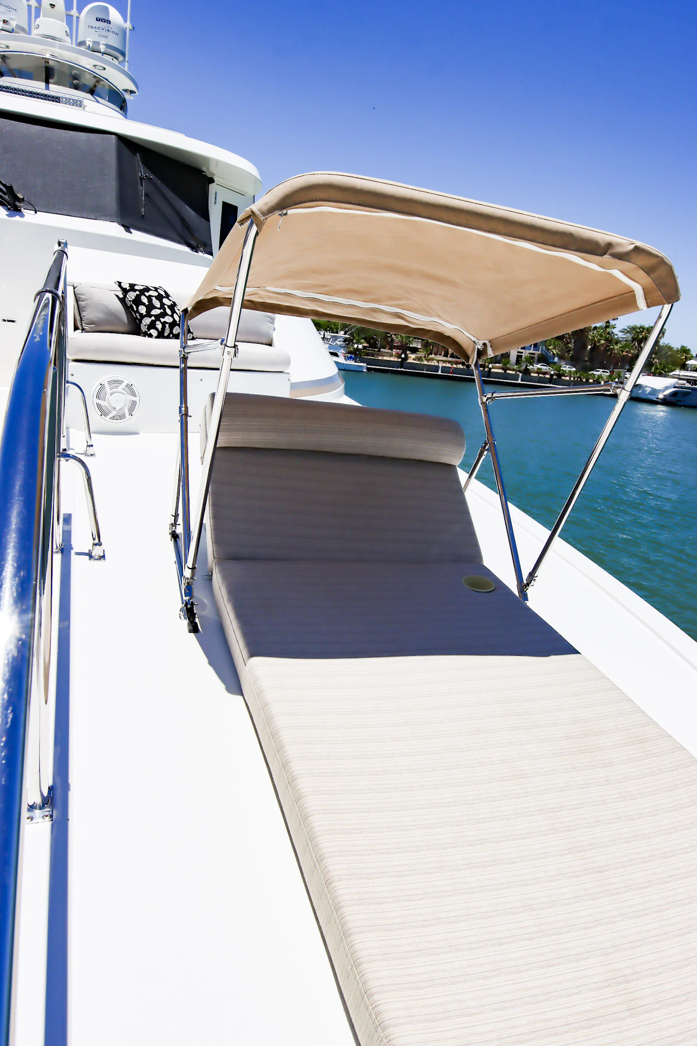 a boat with a canopy aboard MARDIOSA Yacht for Sale