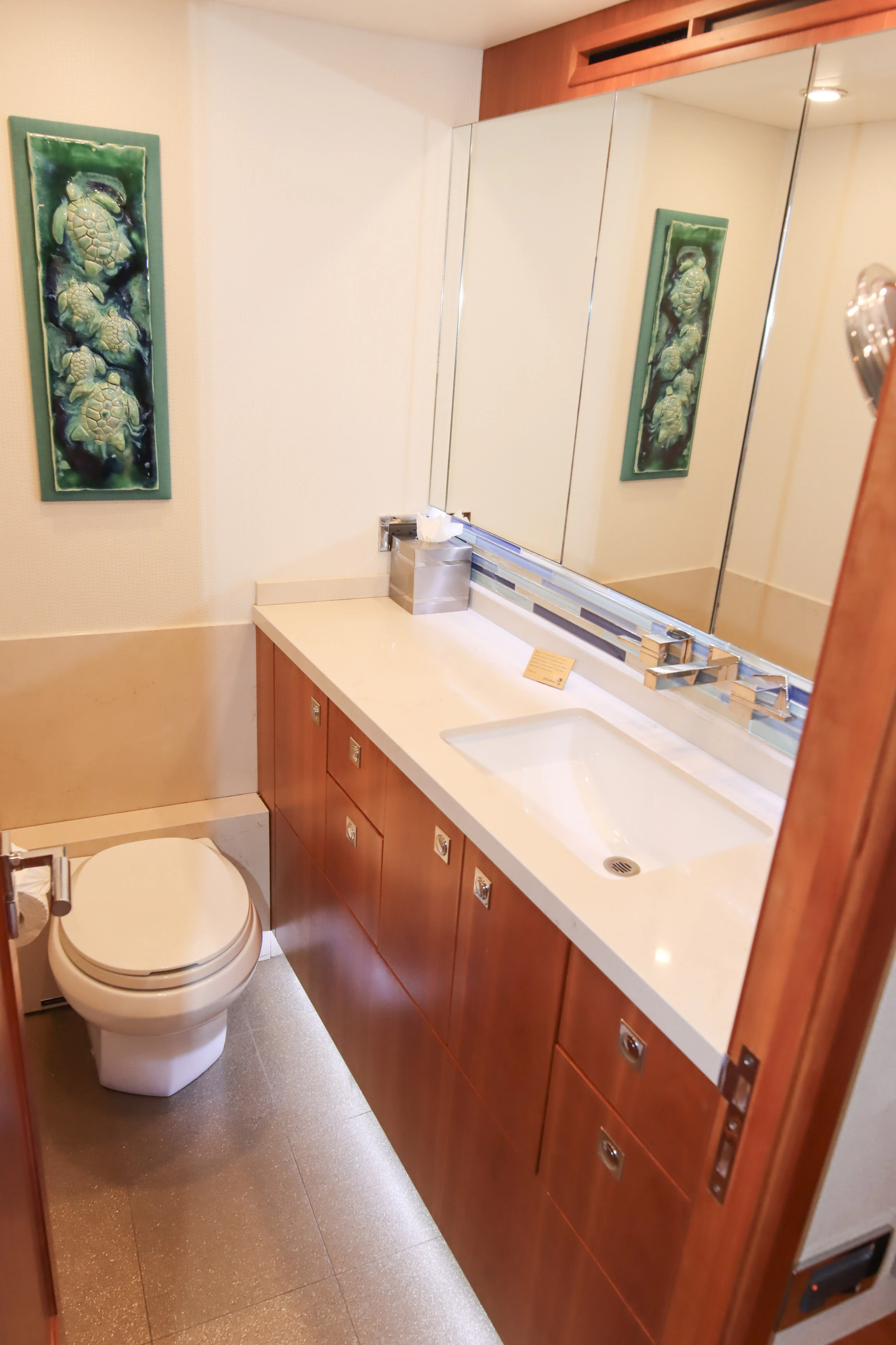 a bathroom with a sink and toilet aboard MARDIOSA Yacht for Sale