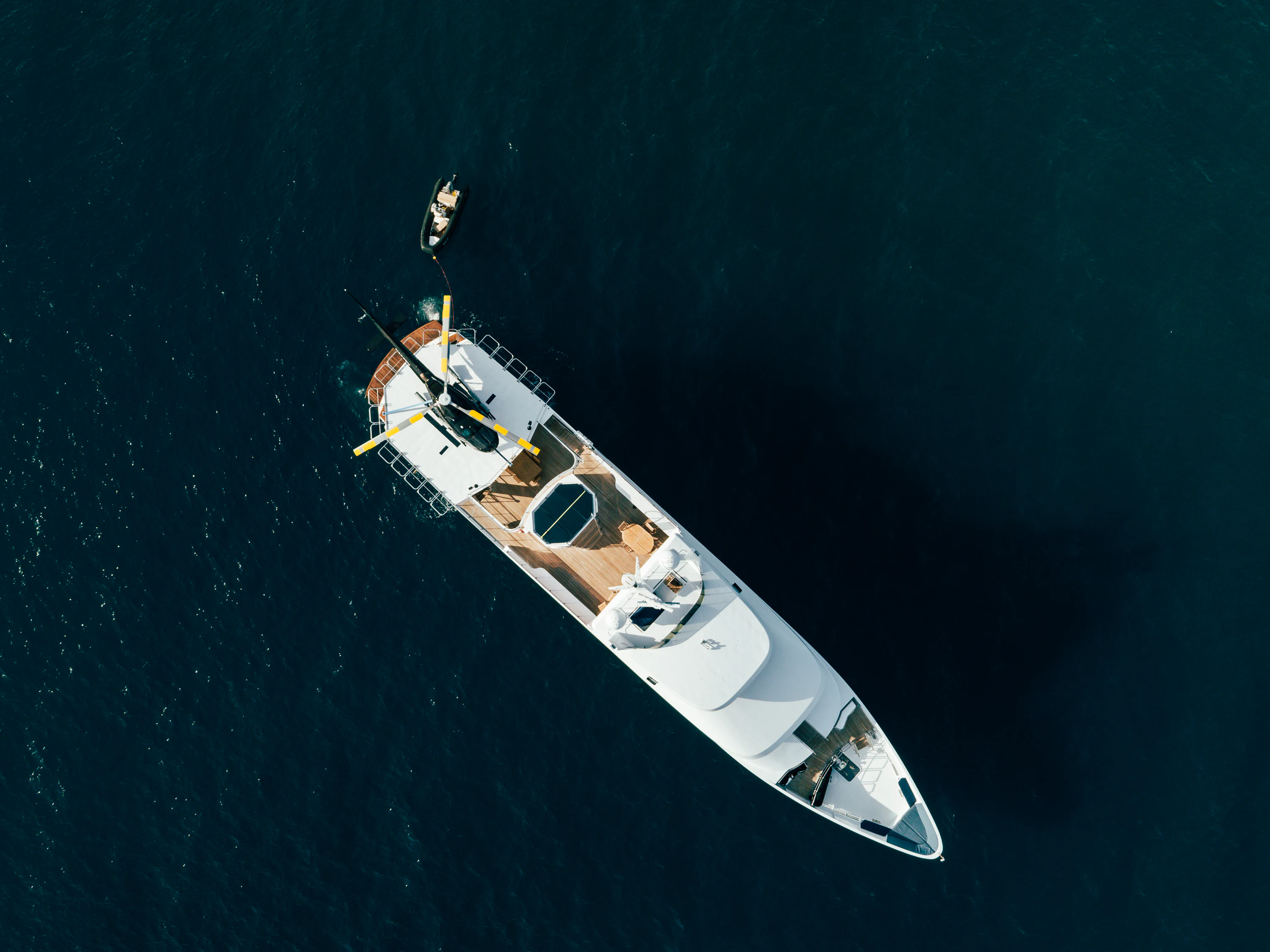 a boat in the water aboard AURORA Yacht for Sale