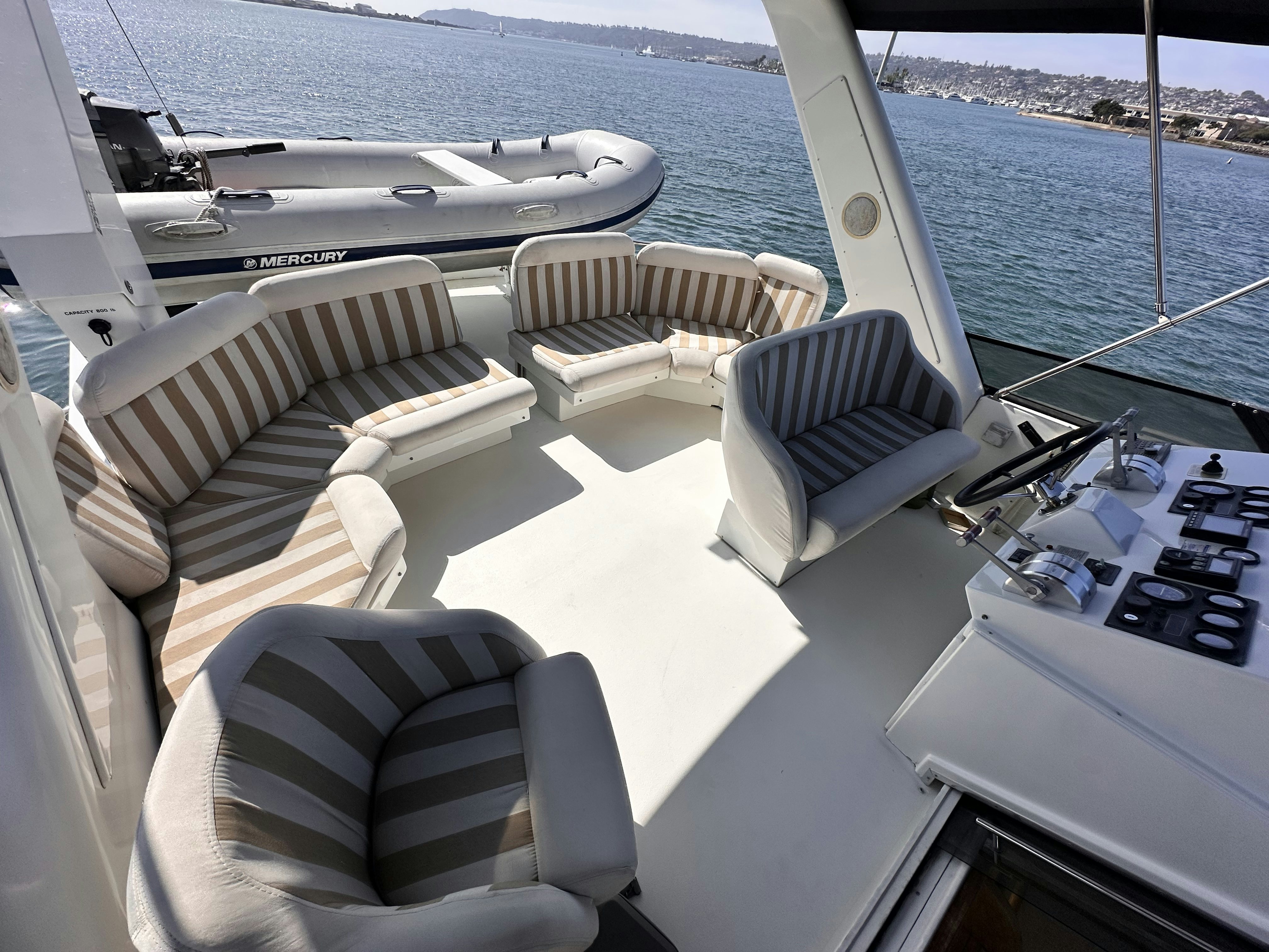 a close-up of a space ship aboard BARKRUISER Yacht for Sale