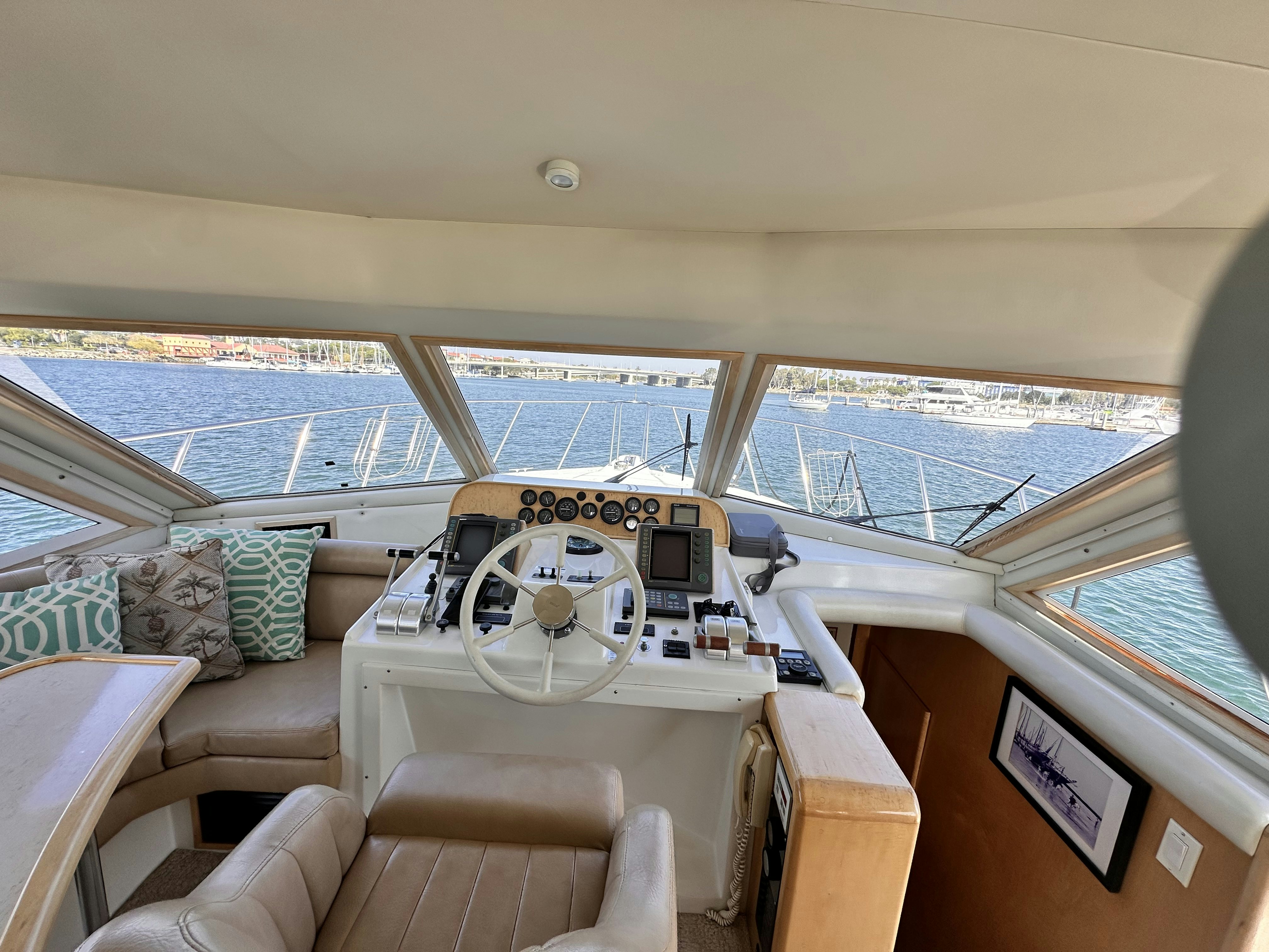 a cockpit of an airplane aboard BARKRUISER Yacht for Sale