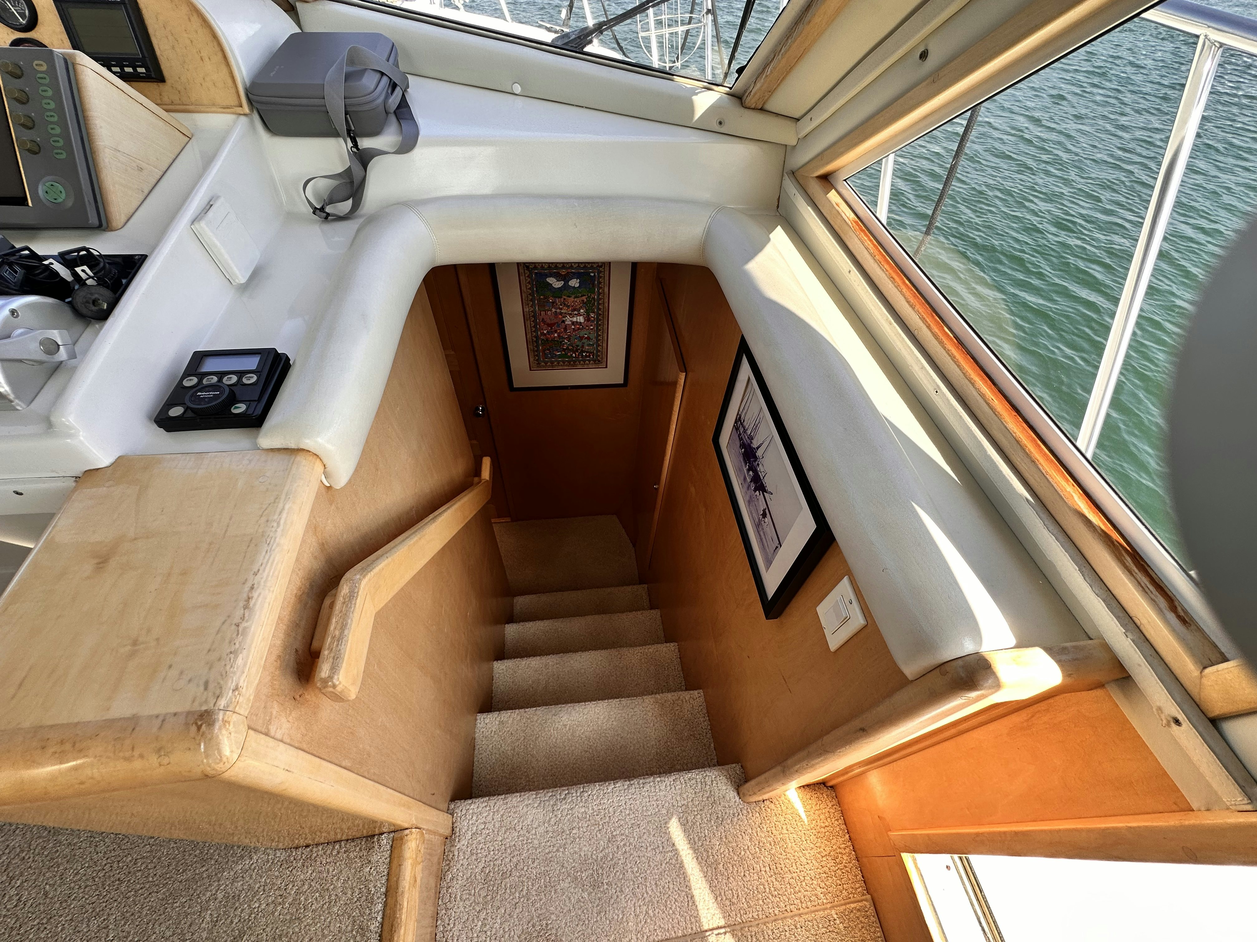 inside of a vehicle aboard BARKRUISER Yacht for Sale