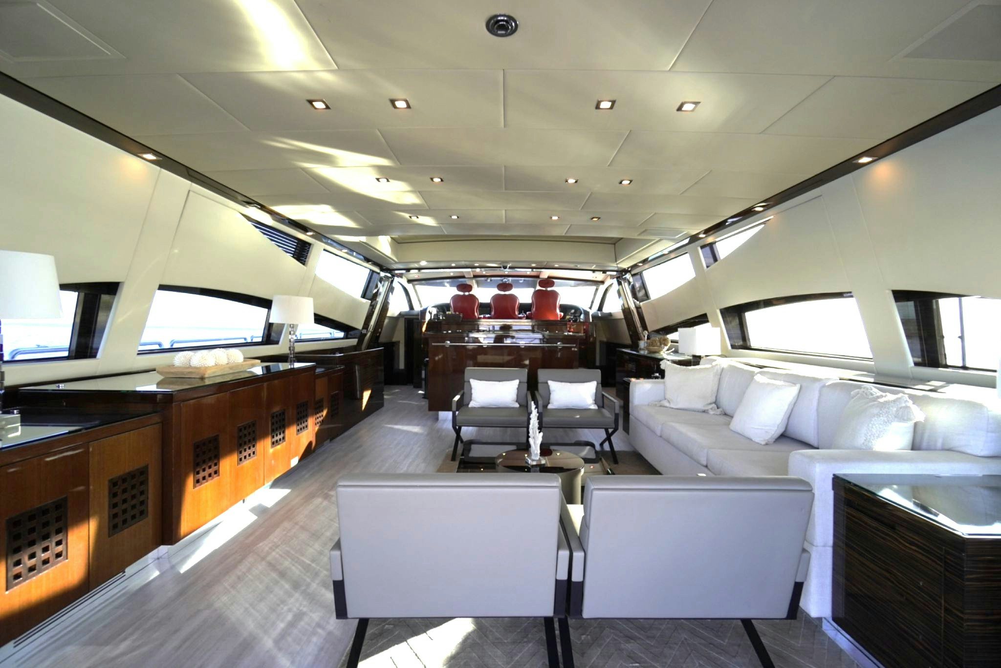 a room with a couch and a desk aboard GO Yacht for Sale