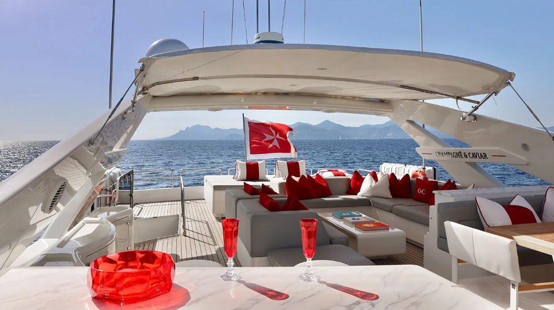 a boat on the water aboard CHAMPAGNE & CAVIAR Yacht for Charter