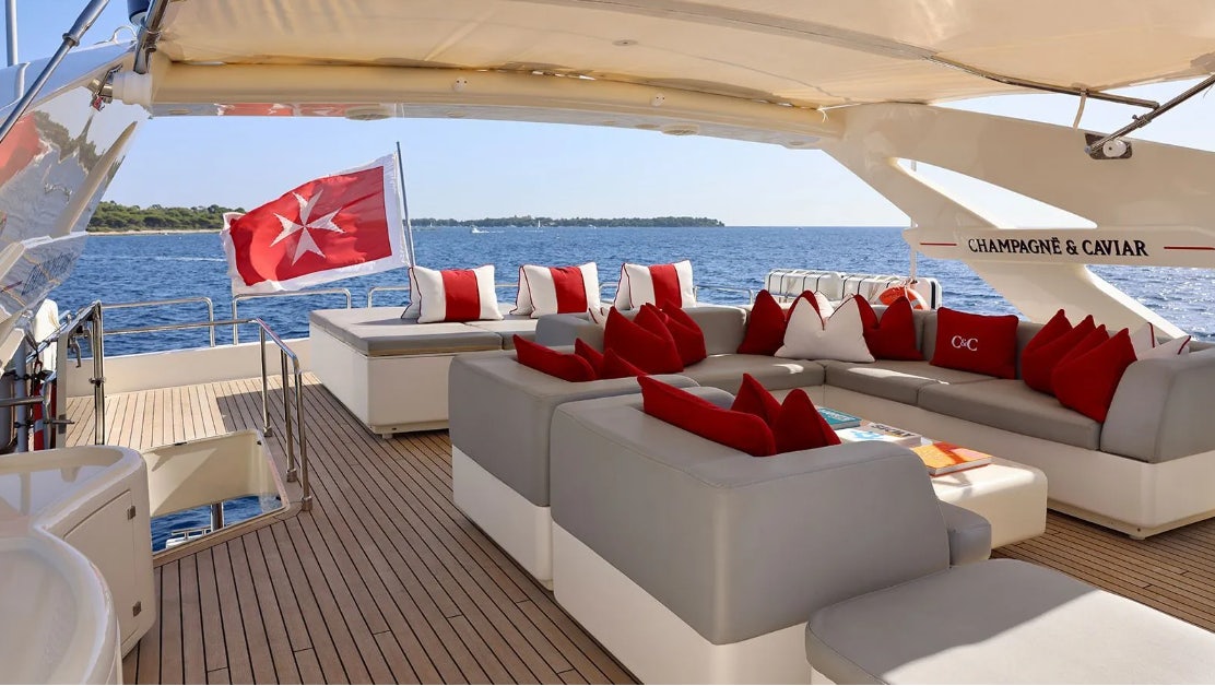 a boat on the water aboard CHAMPAGNE & CAVIAR Yacht for Charter