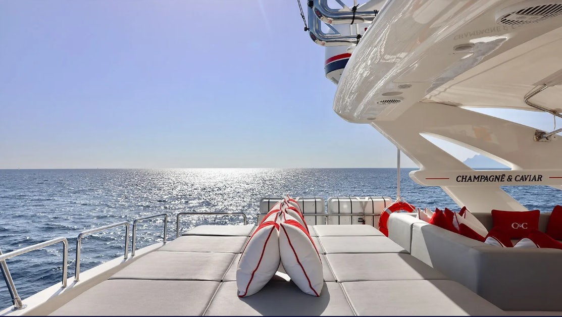 a boat on the water aboard CHAMPAGNE & CAVIAR Yacht for Charter