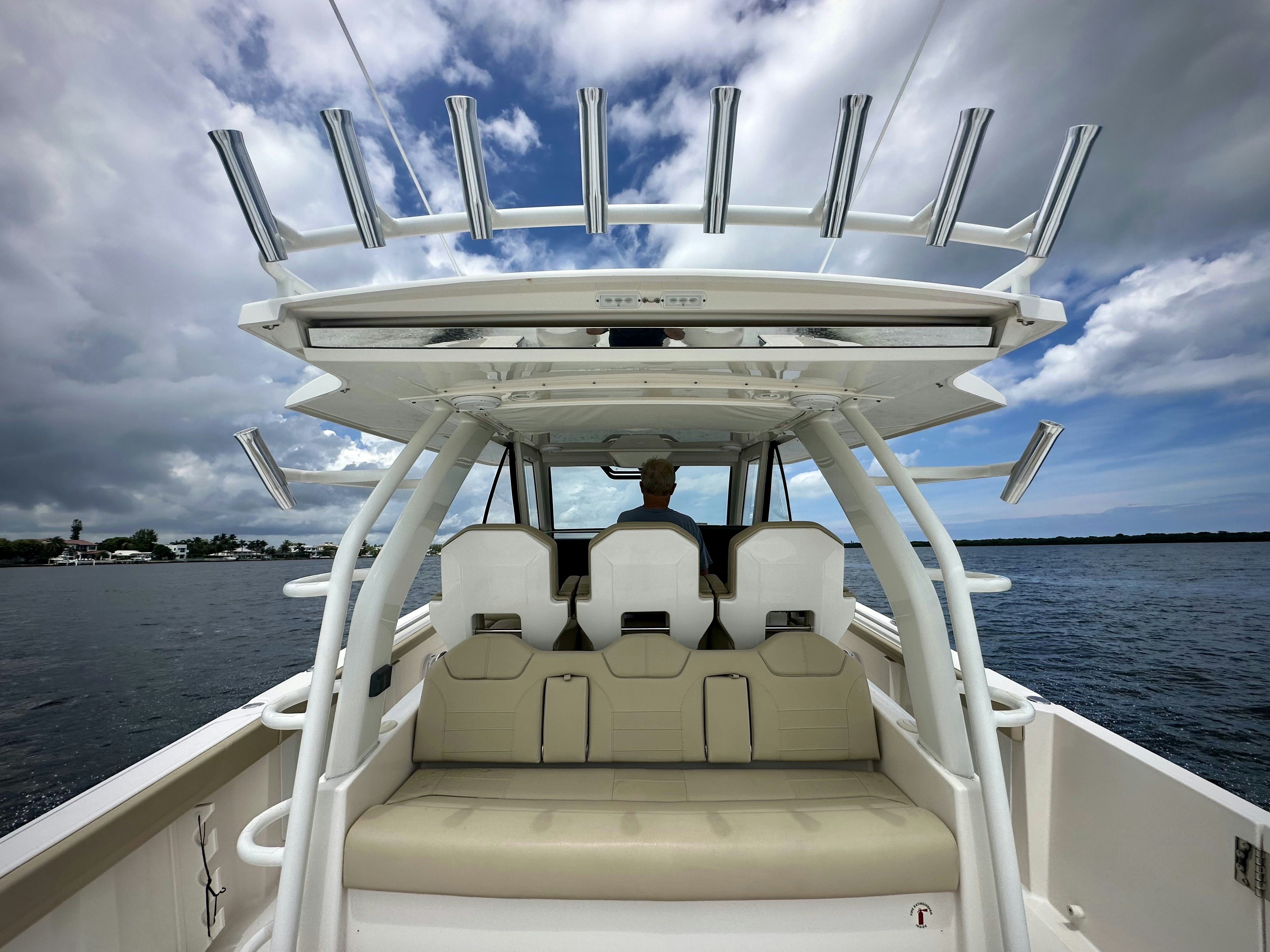 a boat on the water aboard PURSUIT S 408 Yacht for Sale