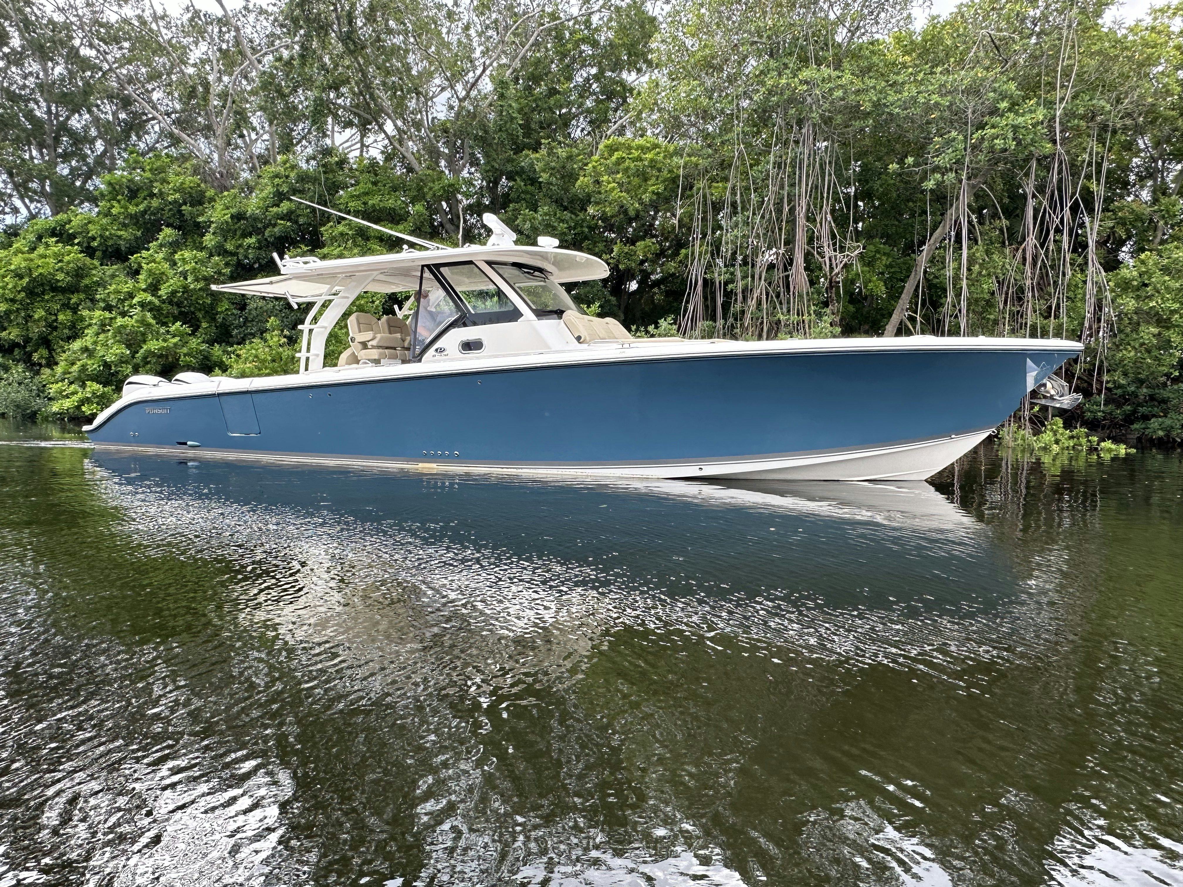 a boat in the water aboard PURSUIT S 408 Yacht for Sale