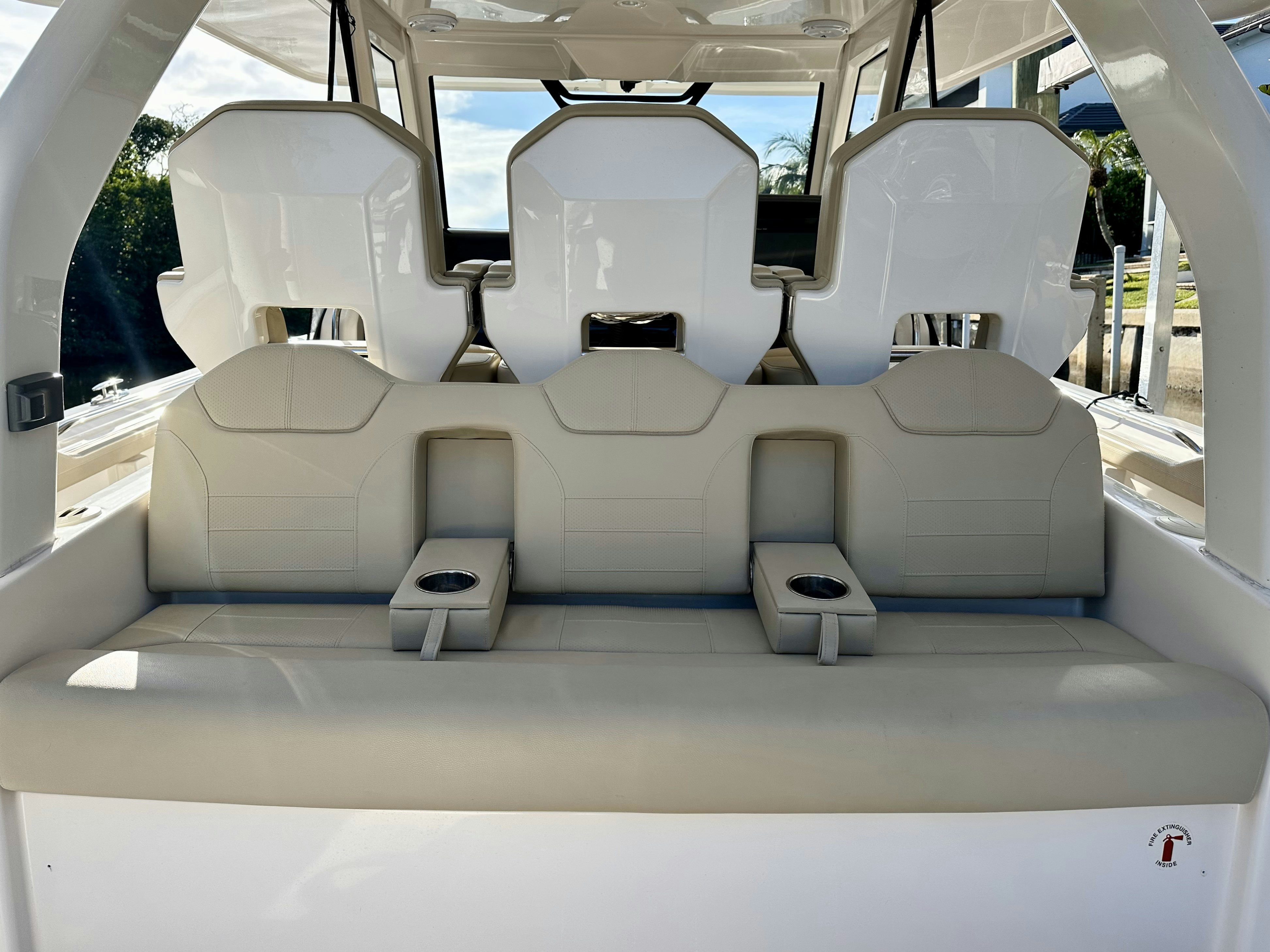inside of a car aboard PURSUIT S 408 Yacht for Sale