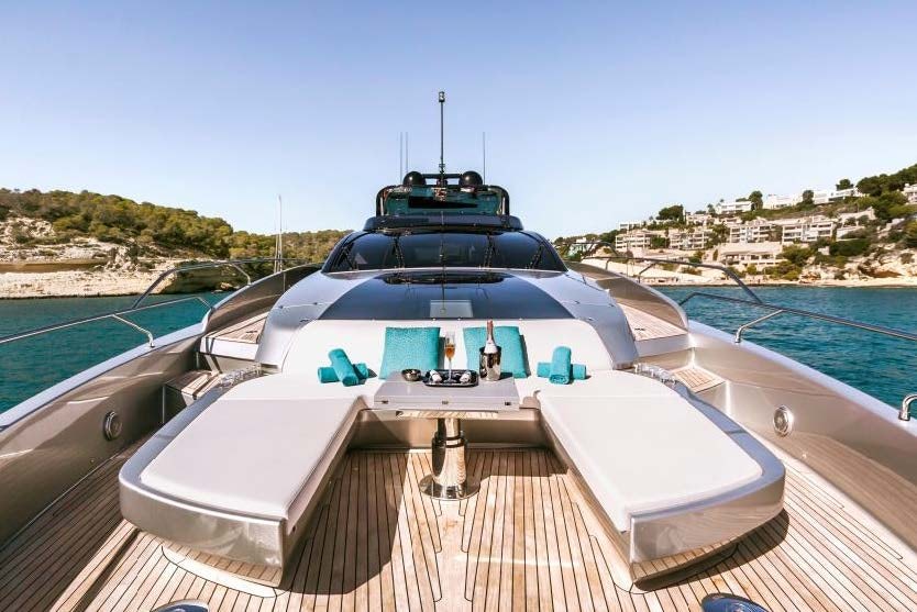 a boat on a deck aboard BARRACUDA III Yacht for Charter