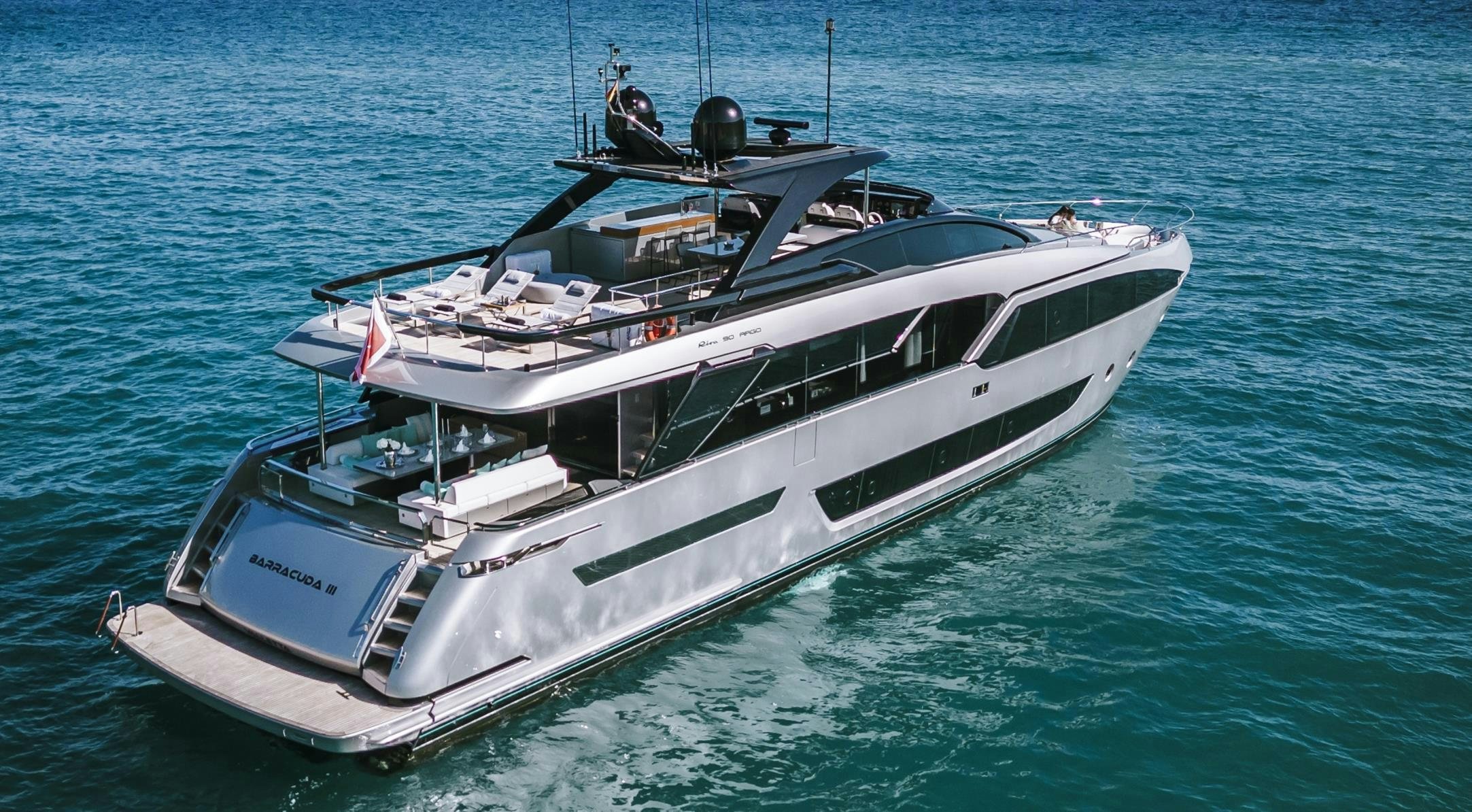 a boat on the water aboard BARRACUDA III Yacht for Charter