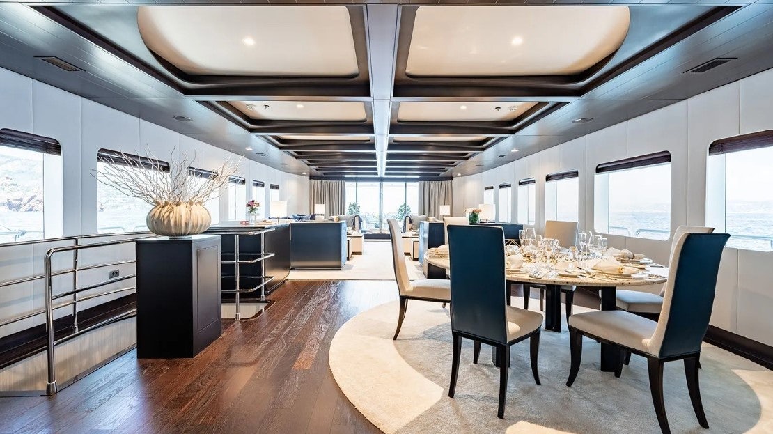 a large open office space aboard LOTUS Yacht for Charter