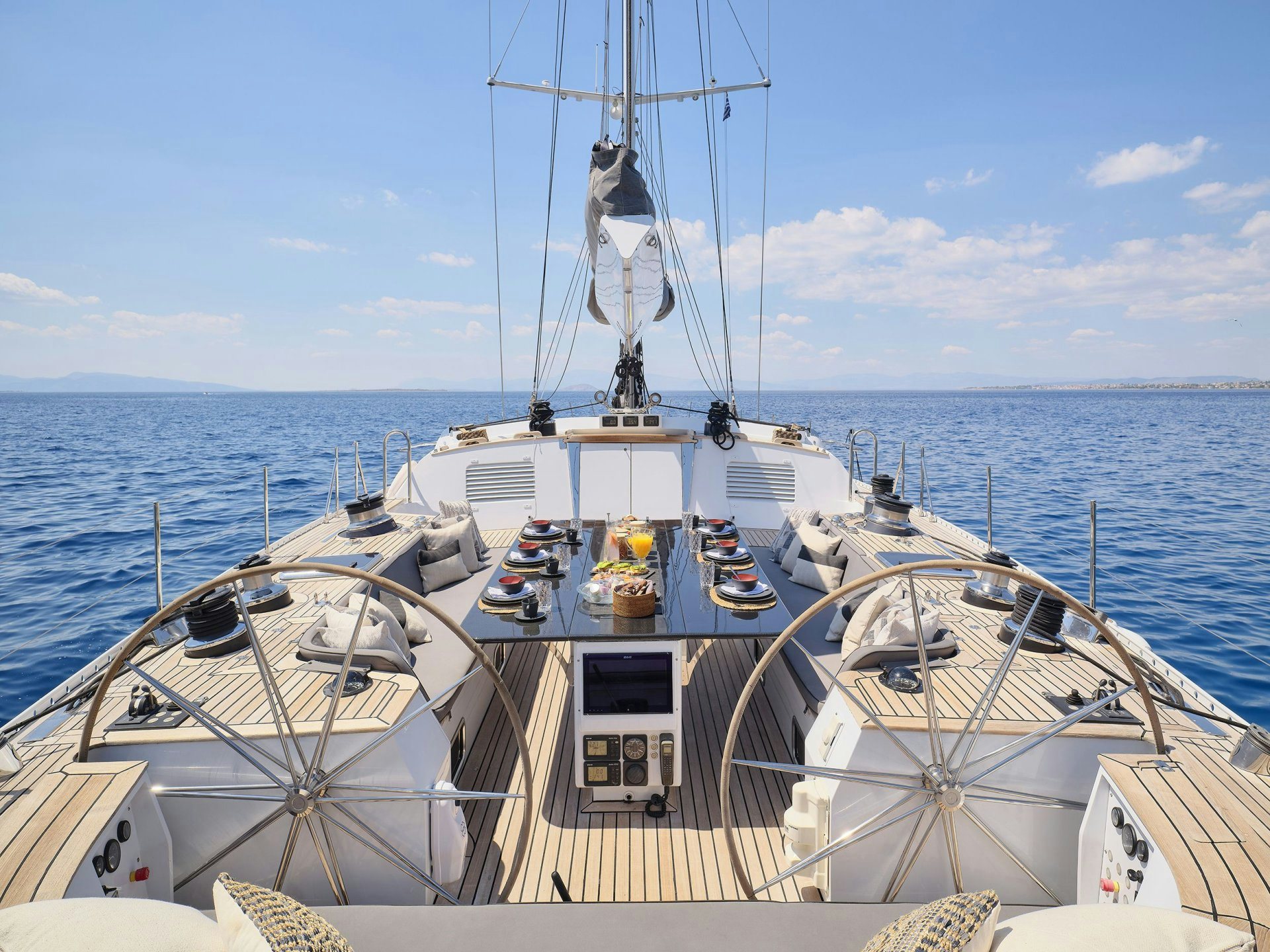 a boat on the water aboard AIZU Yacht for Sale