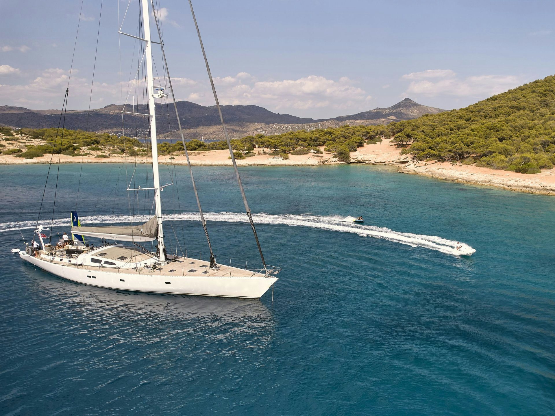 a boat on the water aboard AIZU Yacht for Sale